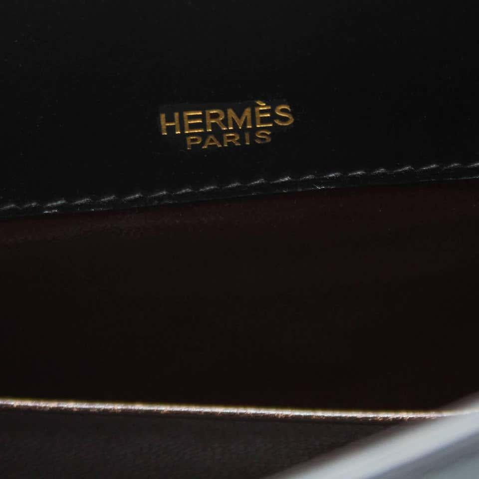 Women's Hermes for Bonwit Teller Black Box Leather Supple 28cm Kelly Bag, 1972
