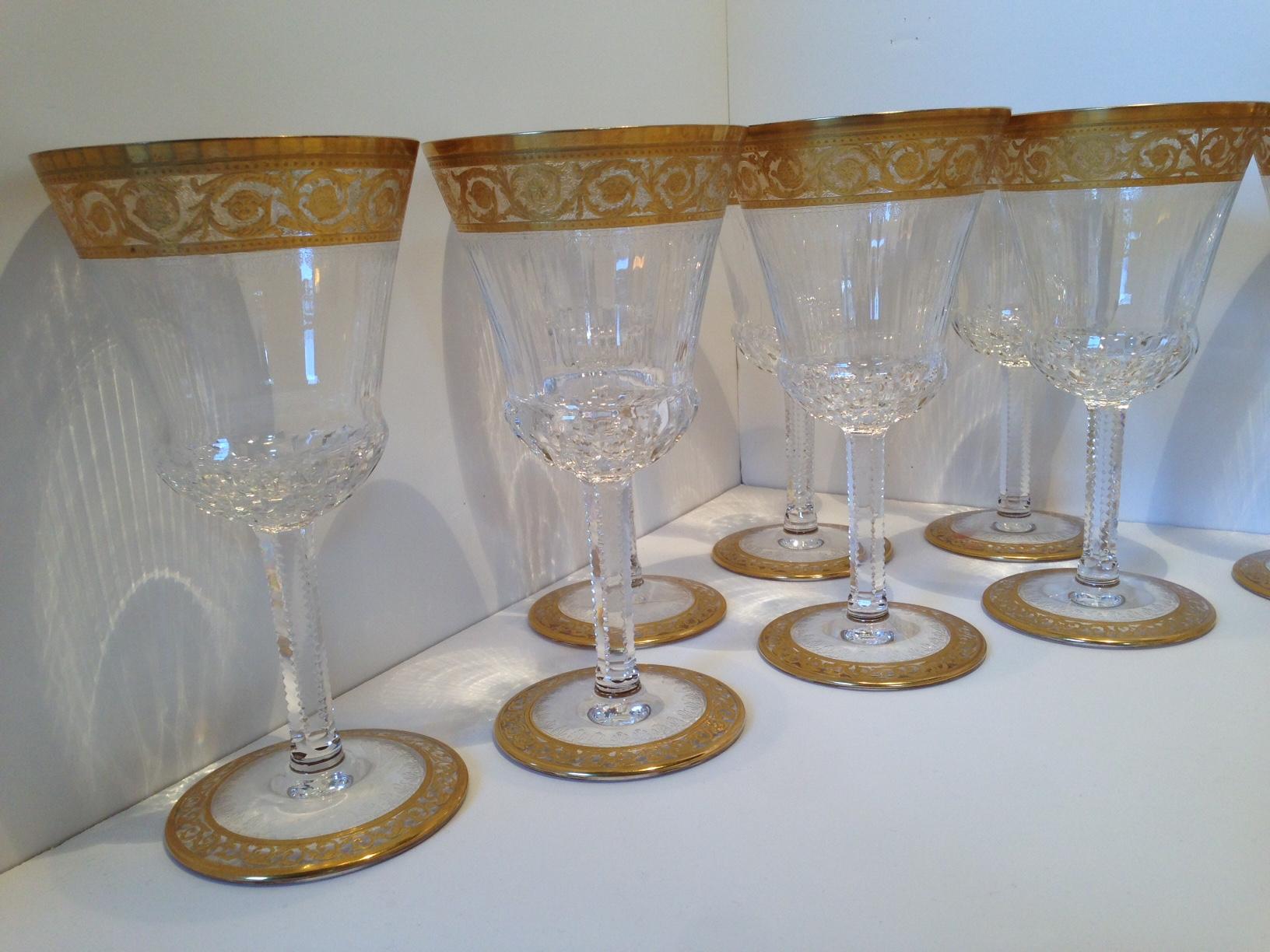 Hollywood Regency Saint-Louis Thistle Collection Crystal Glassware by Hermes