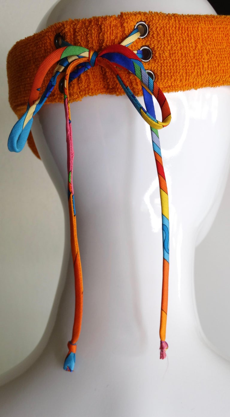 Hermès Casquette Oasis Orange Sun Visor Hat at 1stDibs hermes visor