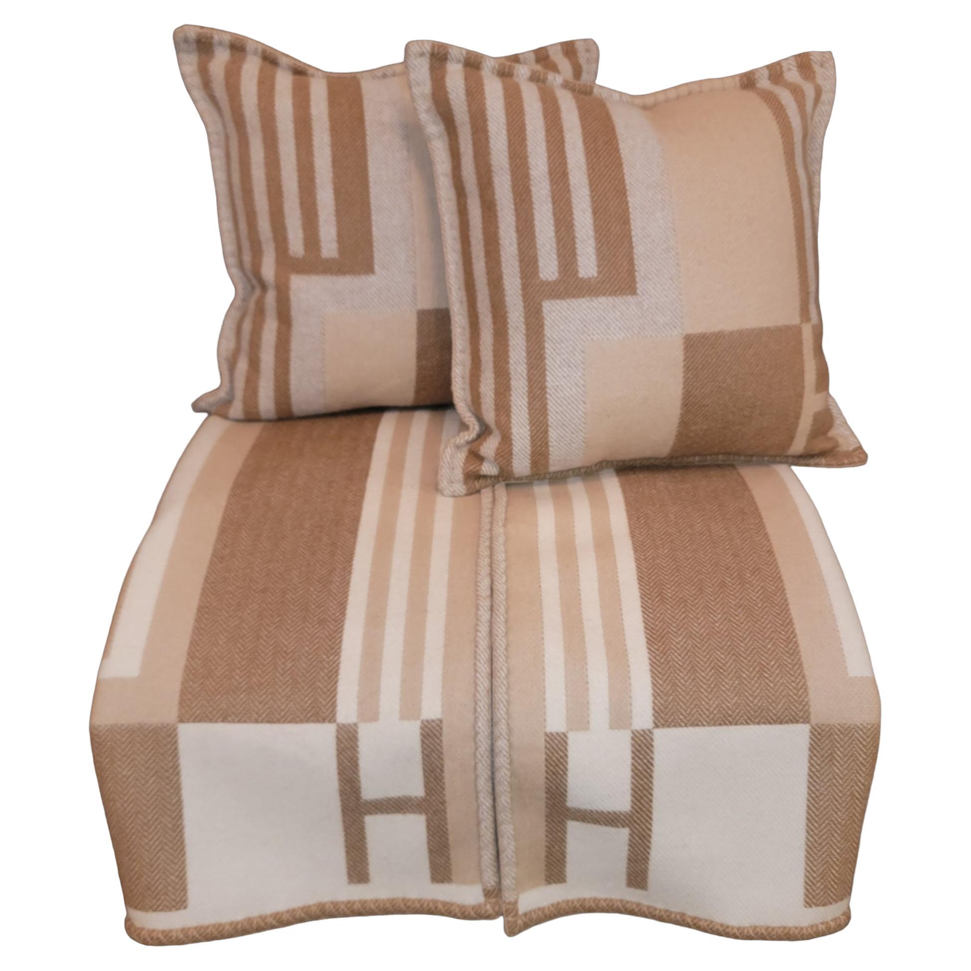 Hermes Vibration Throw Blanket and pillows  For Sale