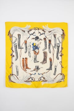 Hermès Foulard "About Boots" Designed by Xavier de Poret, 1962