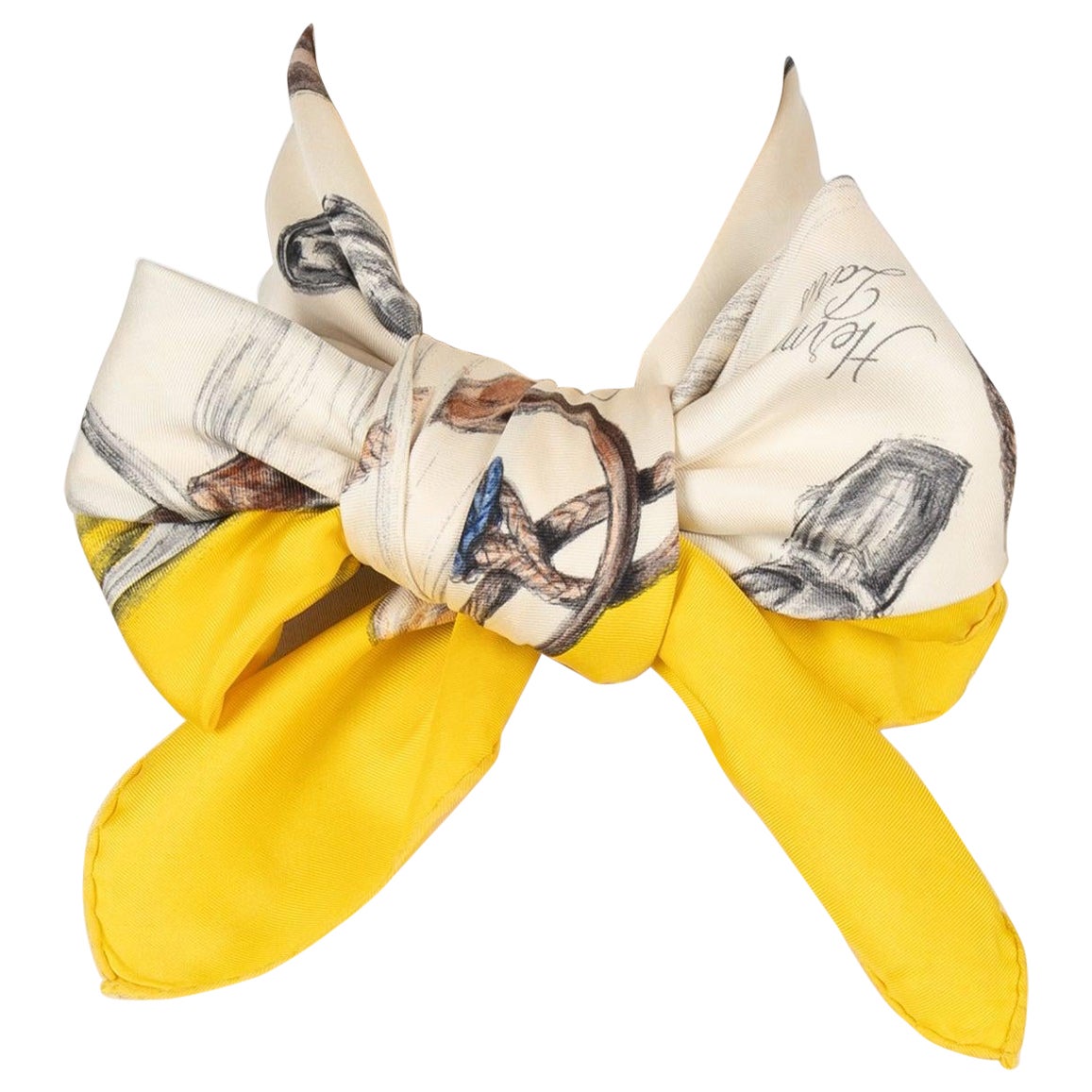 Hermès Foulard "About Boots" Designed by Xavier de Poret, 1962