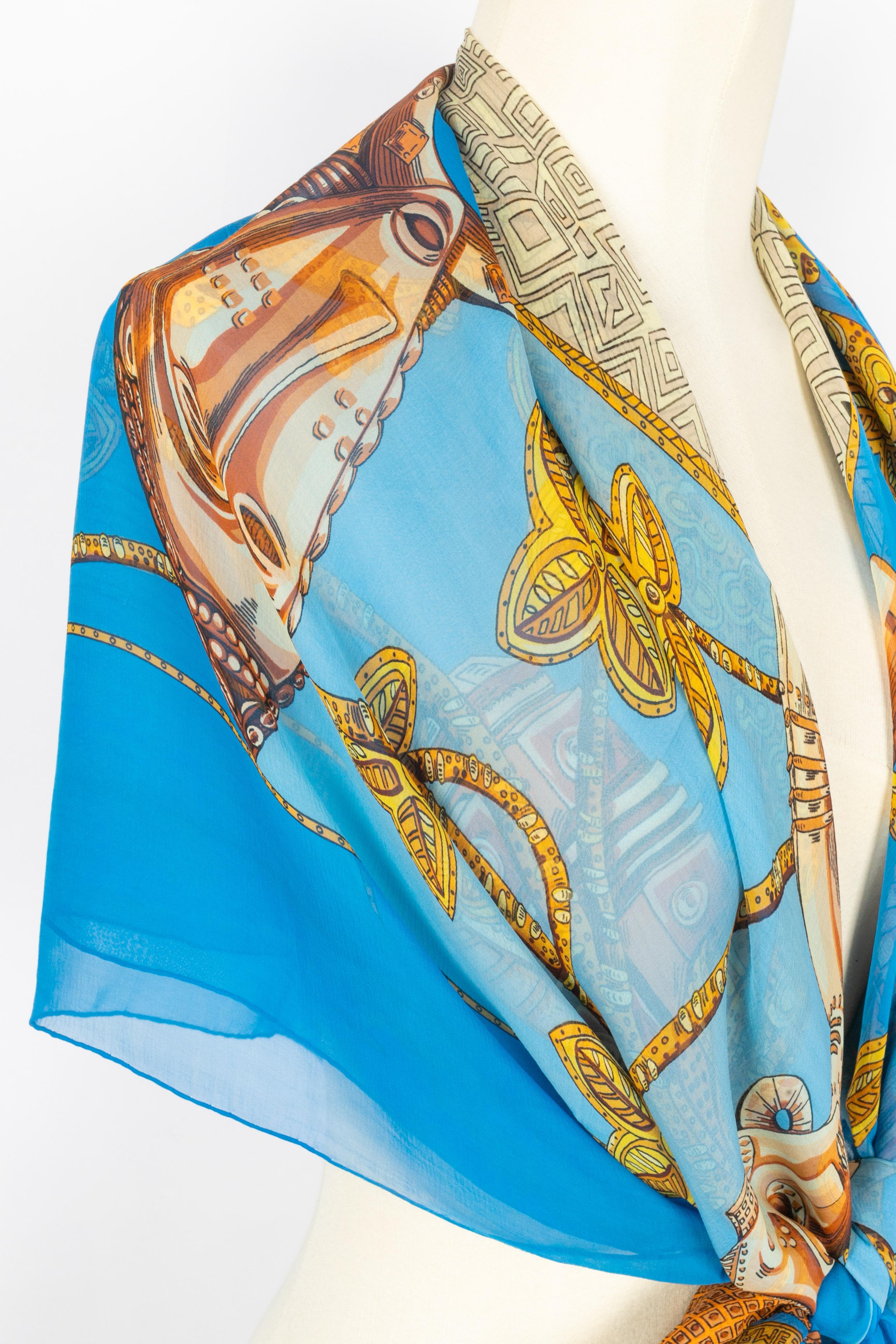 Bleu Foulard 'Ashanti' d'Hermès en vente