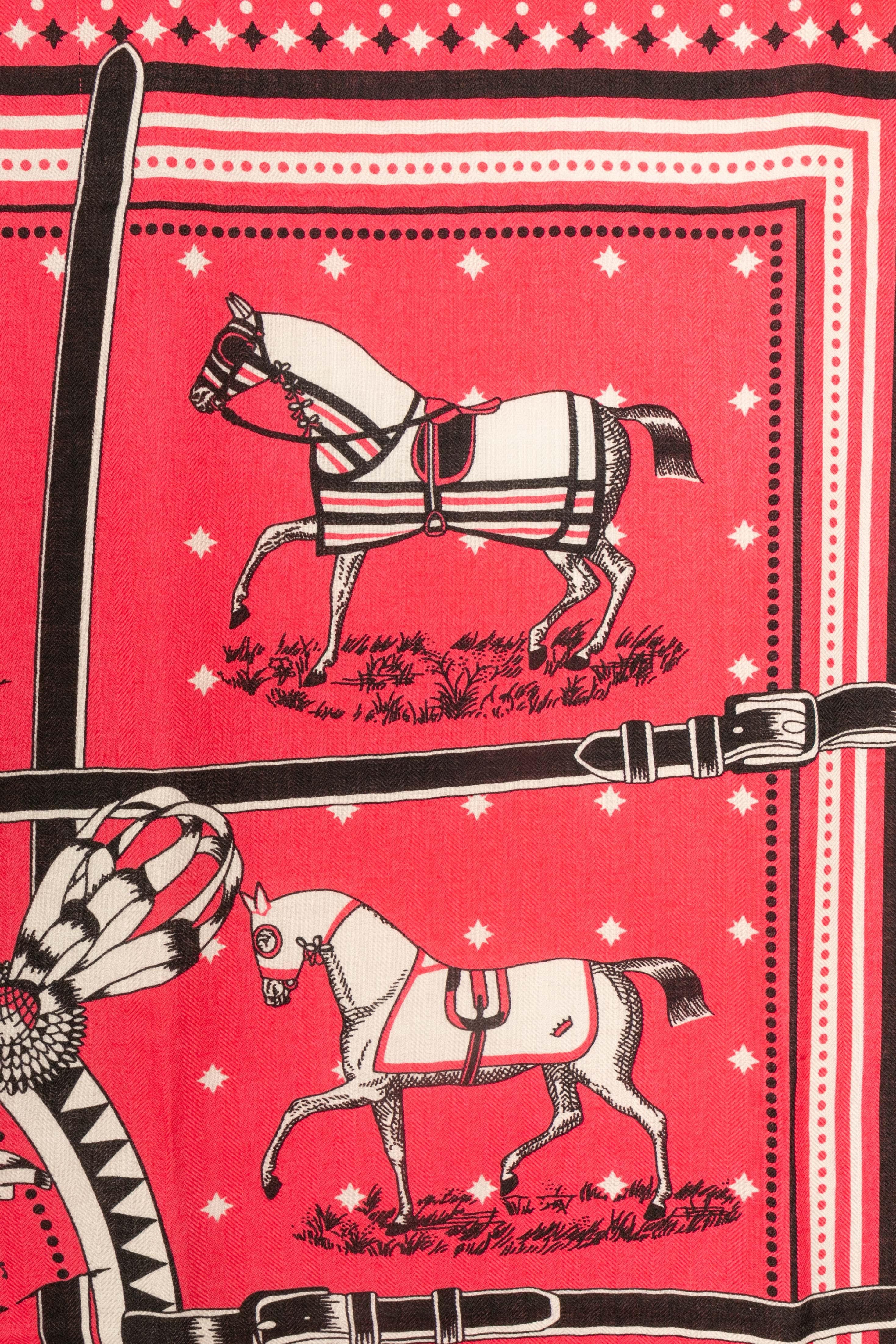 Hermès foulard 'Blankets and clothes of today' Excellent état - En vente à SAINT-OUEN-SUR-SEINE, FR