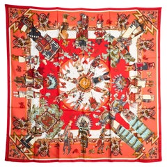 Hermès Foulard Carré 140 Olivier Kermit Kachinas Maxi Silk Scarf Hermes