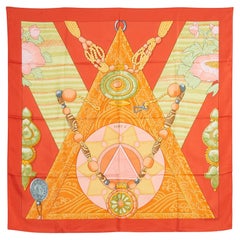 Hermès Foulard Carre 90 Astres et Soleil 1994 Bufanda Seda Twill Azul Faivre Herme