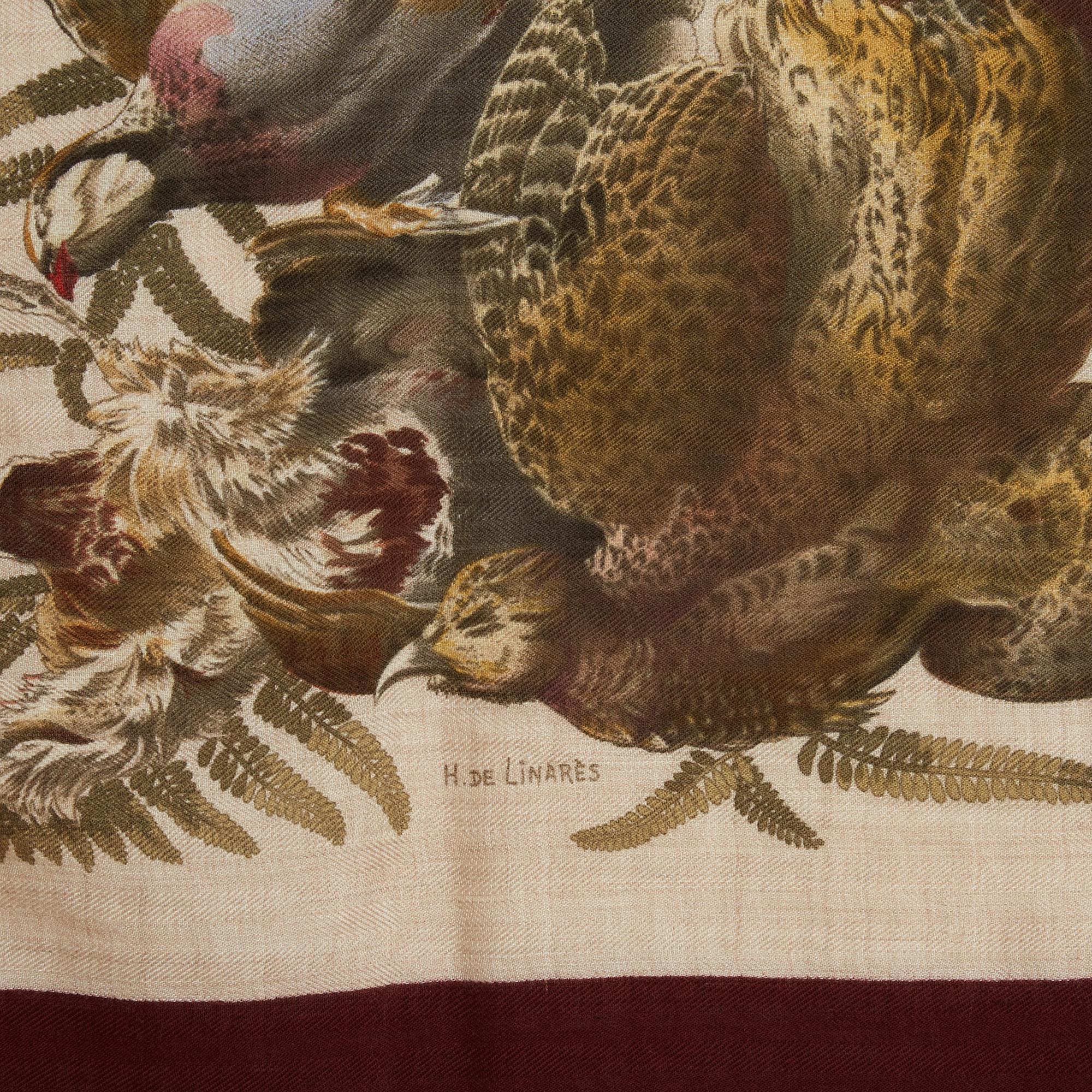 Marrone Hermès Foulard Carre 90 Cachemire Cheval Turc 2002 Sciarpa in seta cashmere Carrs in vendita