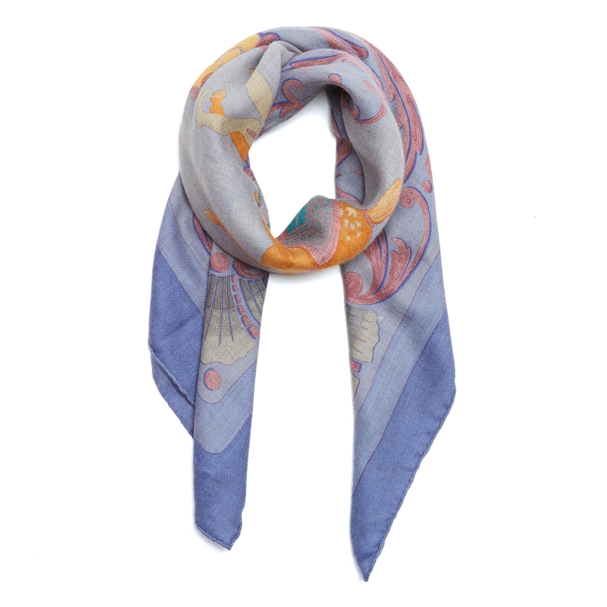 Hermès Foulard Carre 90 Cachemire Cheval Turc 2002 Kaschmir-Seidenschal Hermes im Angebot 1