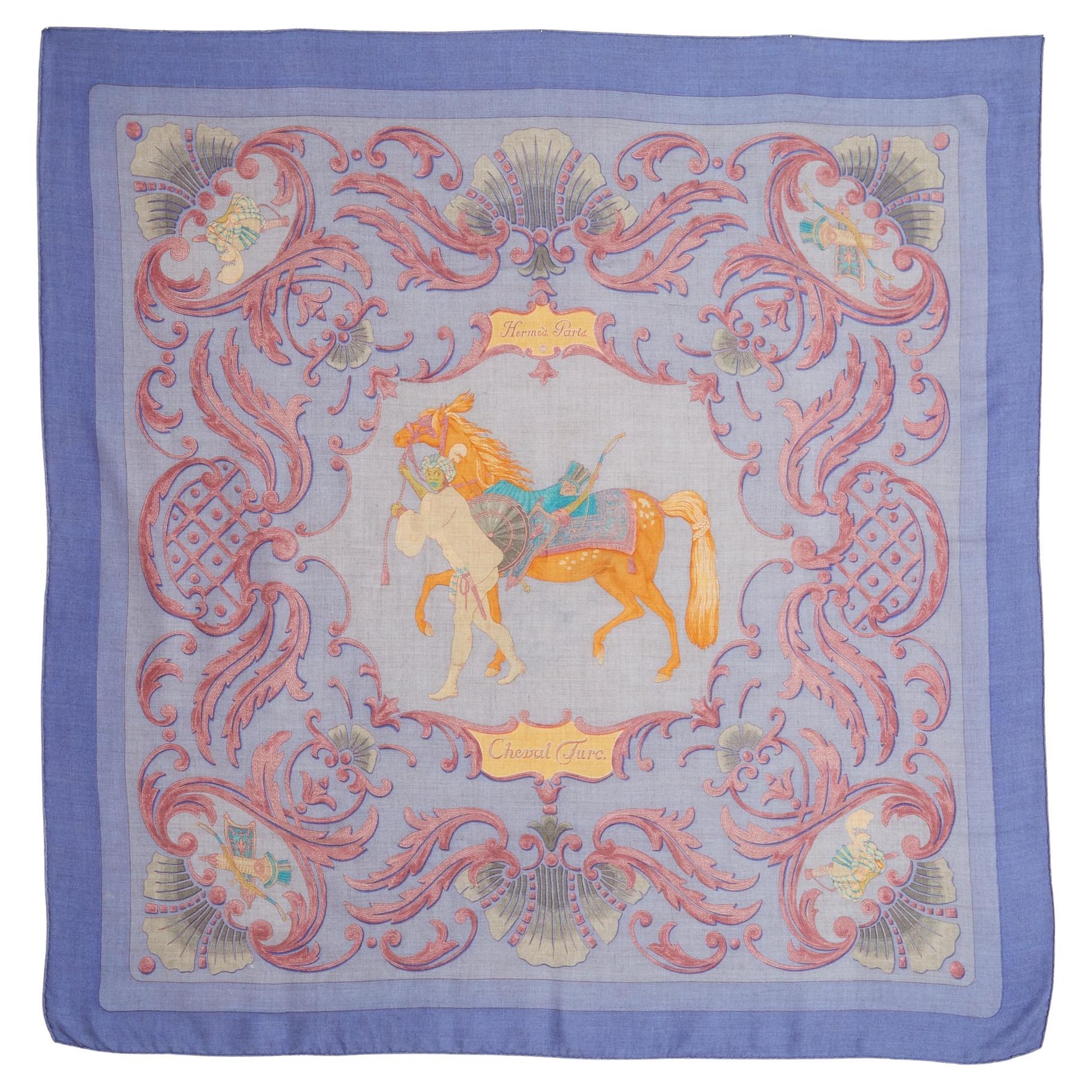 Hermès Foulard Carre 90 Cachemire Cheval Turc 2002 Kaschmir-Seidenschal Hermes