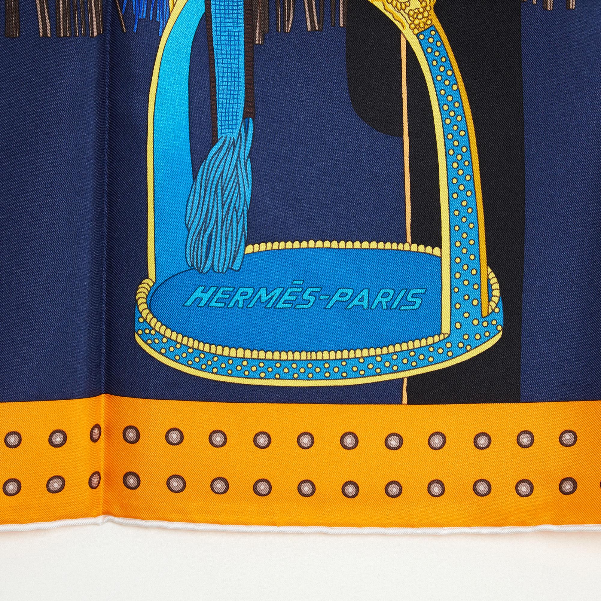 Hermès Foulard Carre 90 Selle de Dignitaire 2018 Silk Twill Scarf Hermes Pristin Excellent état - En vente à PARIS, FR
