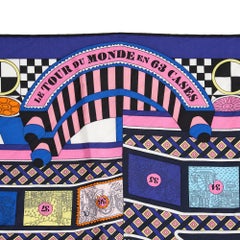Hermès 2018 Foulard Carré 90 Tour du Monde en 63 cases silk Twill Scarf Hermes
