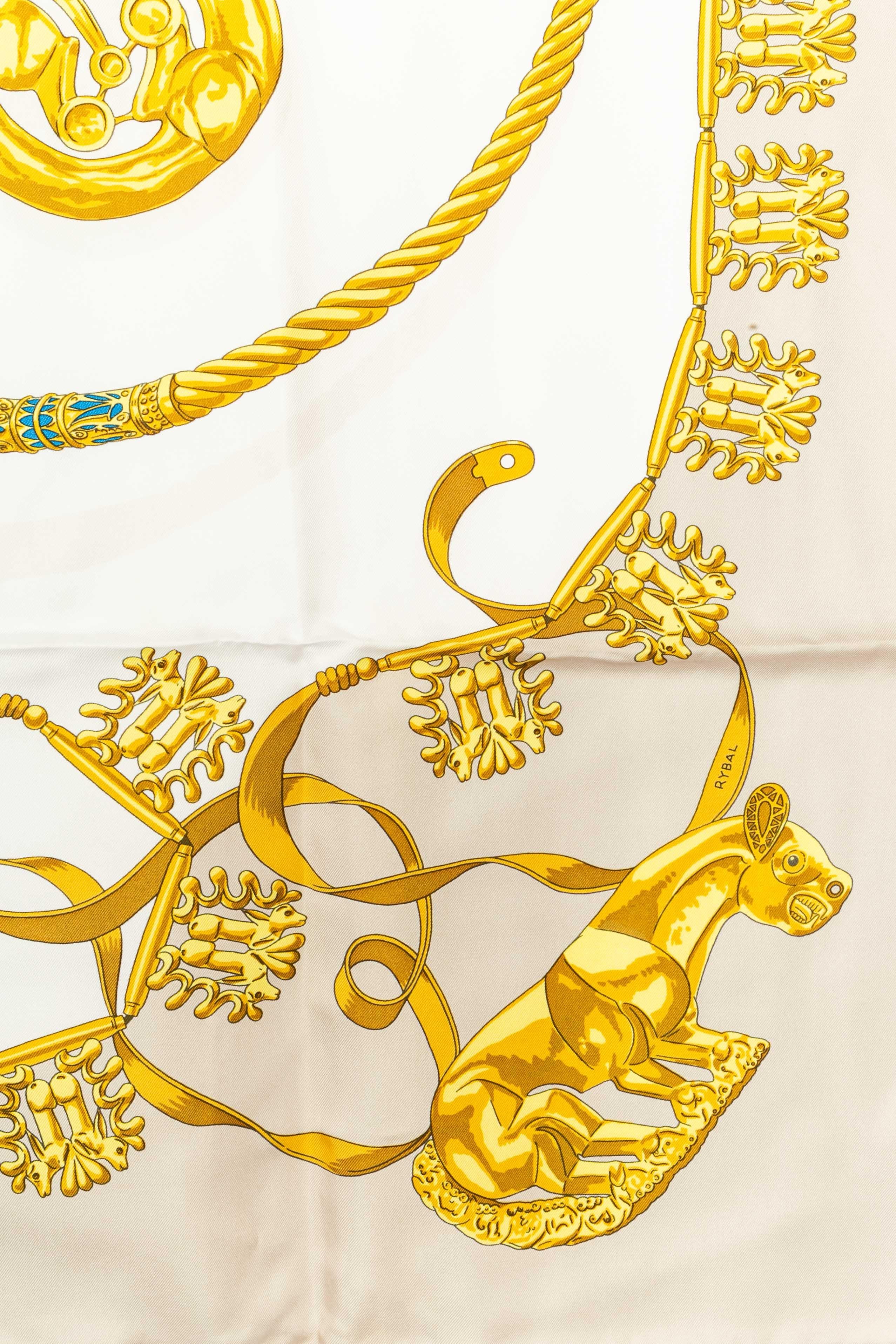 Hermès Foulard 'Goldene Reiter' im Zustand „Gut“ im Angebot in SAINT-OUEN-SUR-SEINE, FR