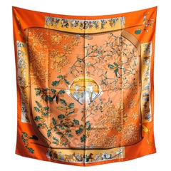 HERMÈS - Foulard in seta "Neige D
 Antan" By Caty Latham