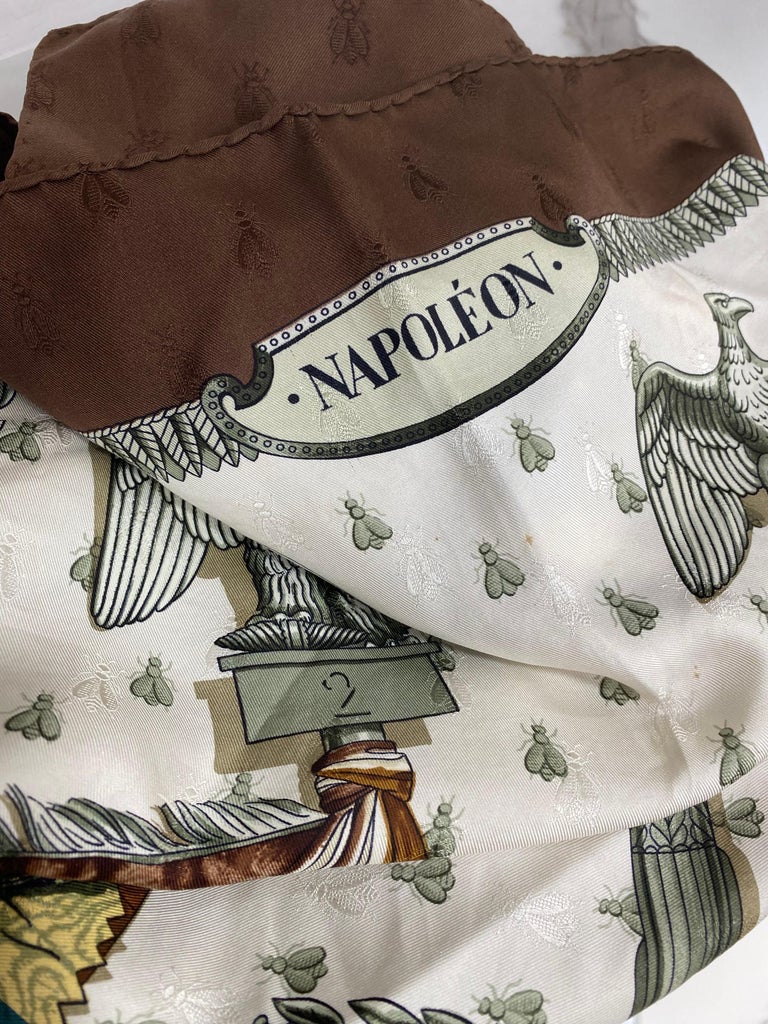 Foulard Carré En Soie 100% Vintage - Marque Napoleone Creation - Motif Géométrique Multicolore - Italie