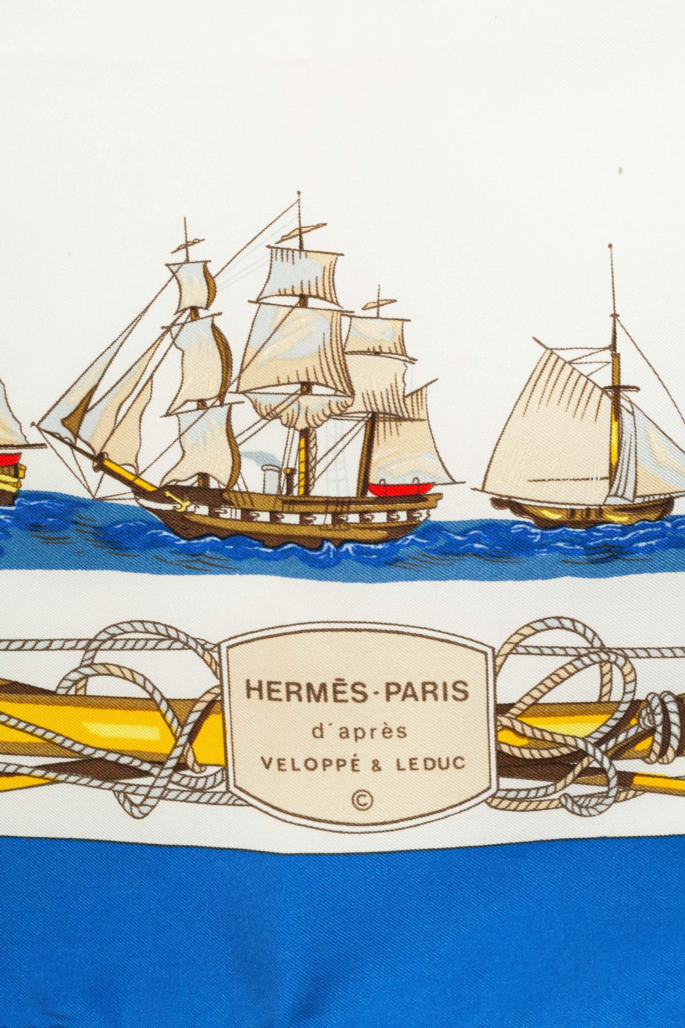 Women's or Men's Hermès foulard 'Navires d'Europe à voiles mixtes et à vapeur For Sale