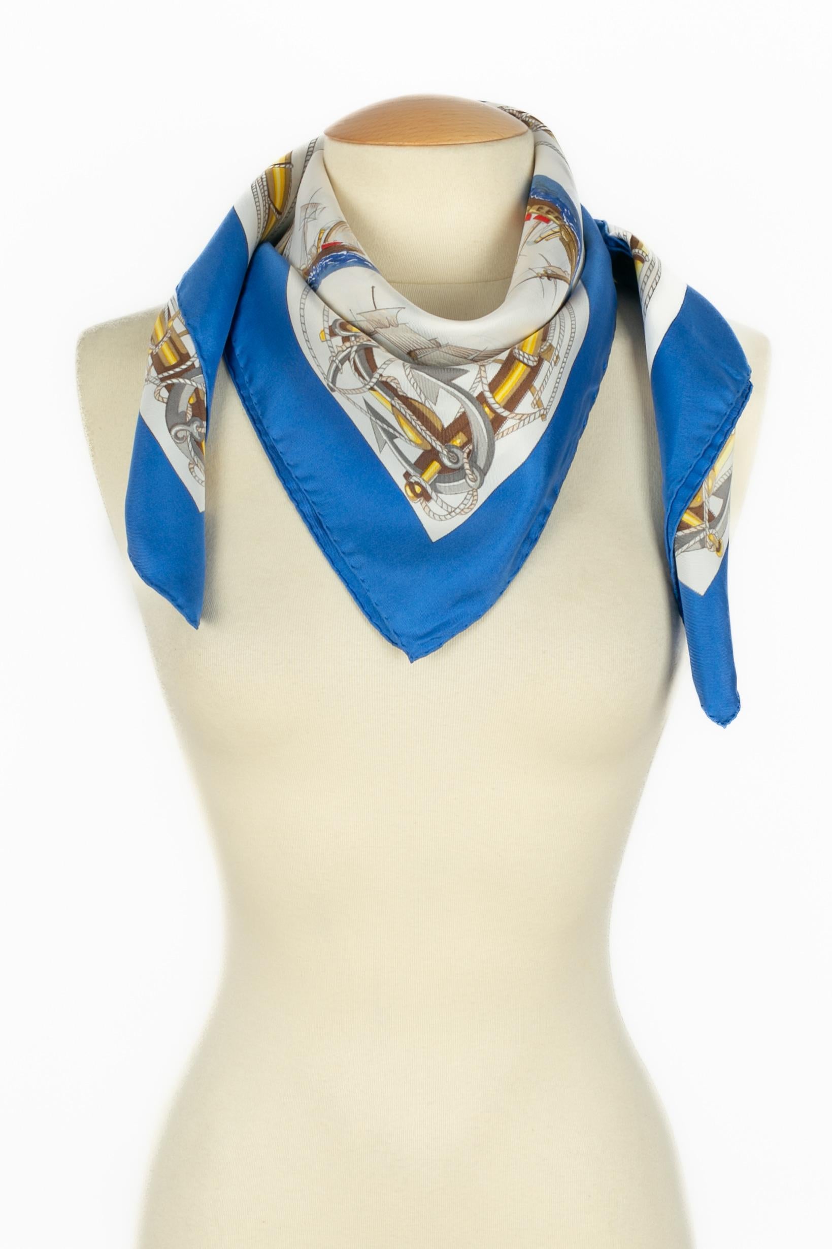 Hermès foulard 'Navires d'Europe à voiles mixtes et à vapeur For Sale 2