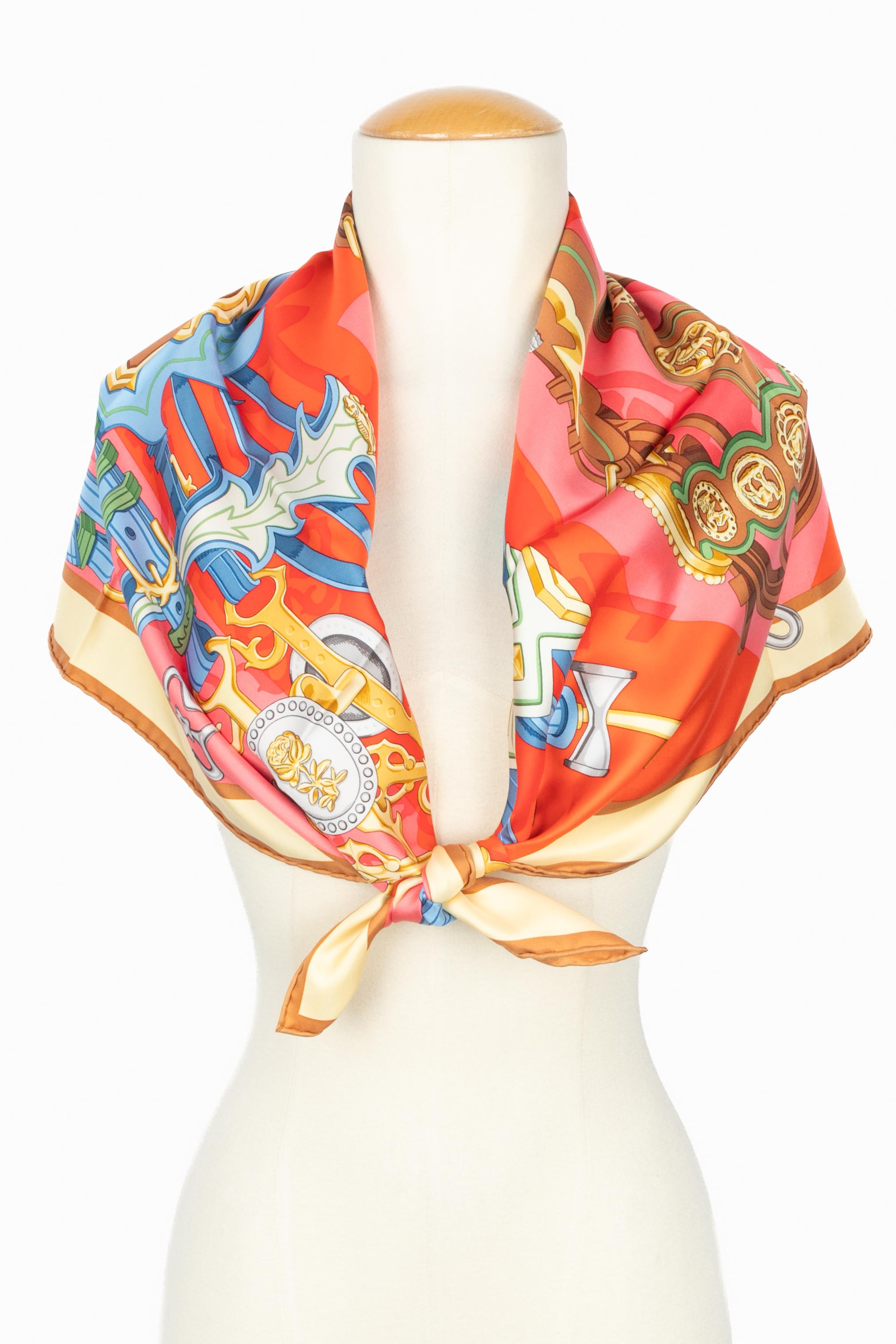 Hermès foulard / scarf 'Bridles and destiny' in vendita 5