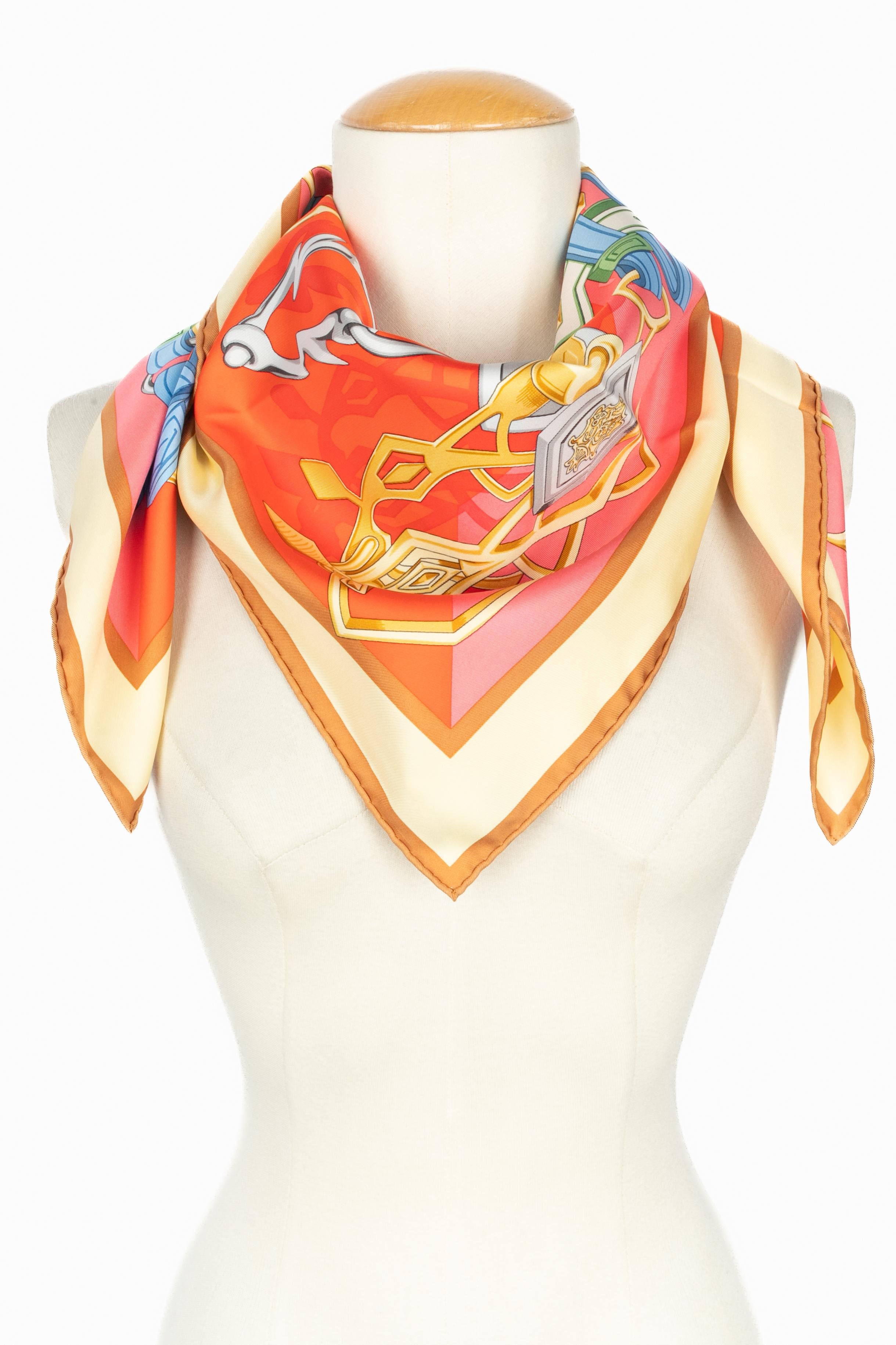 Hermès foulard / scarf 'Bridles and destiny' in vendita 3