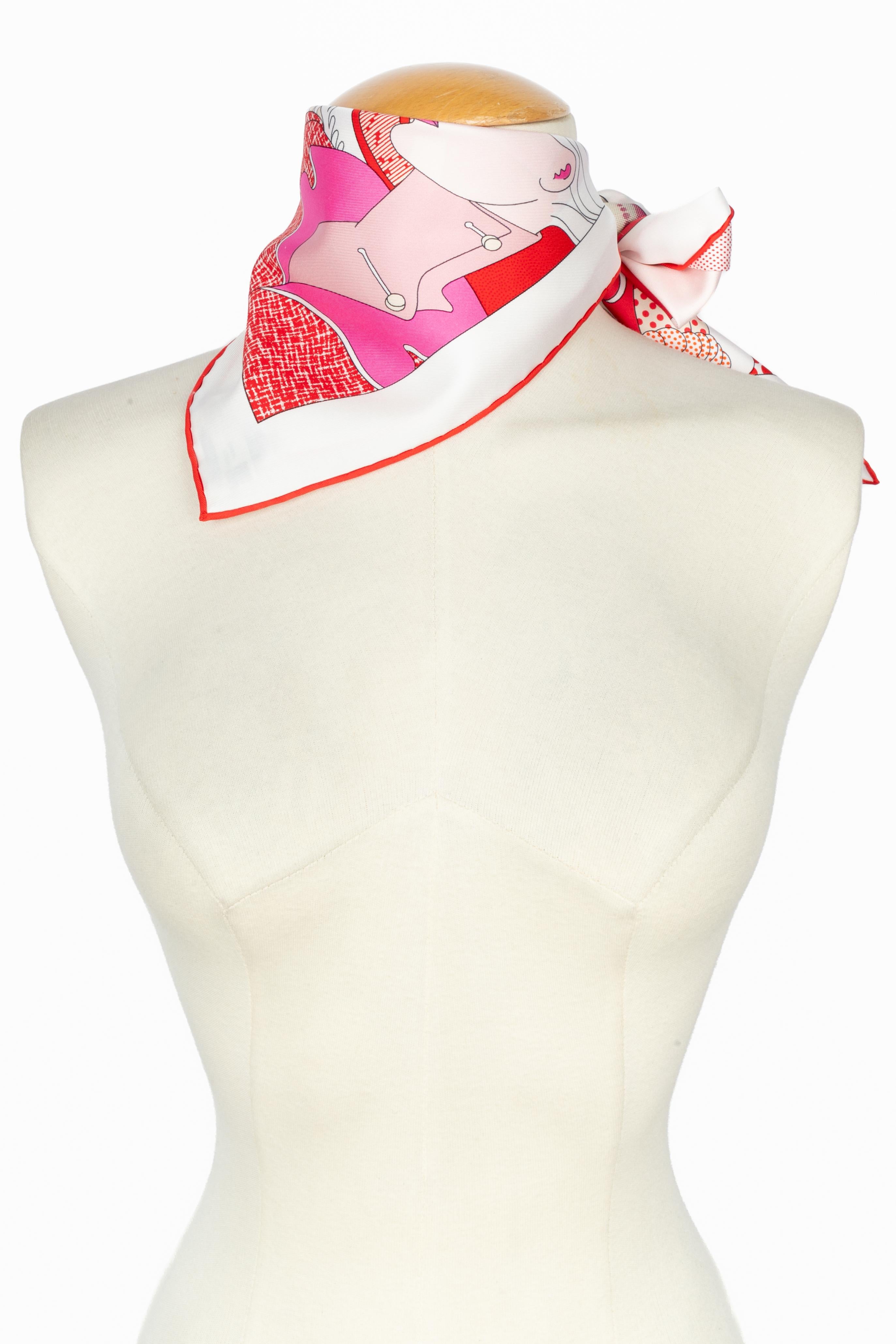 Hermès foulard / scarf 'ça décoiffe' en venta 5