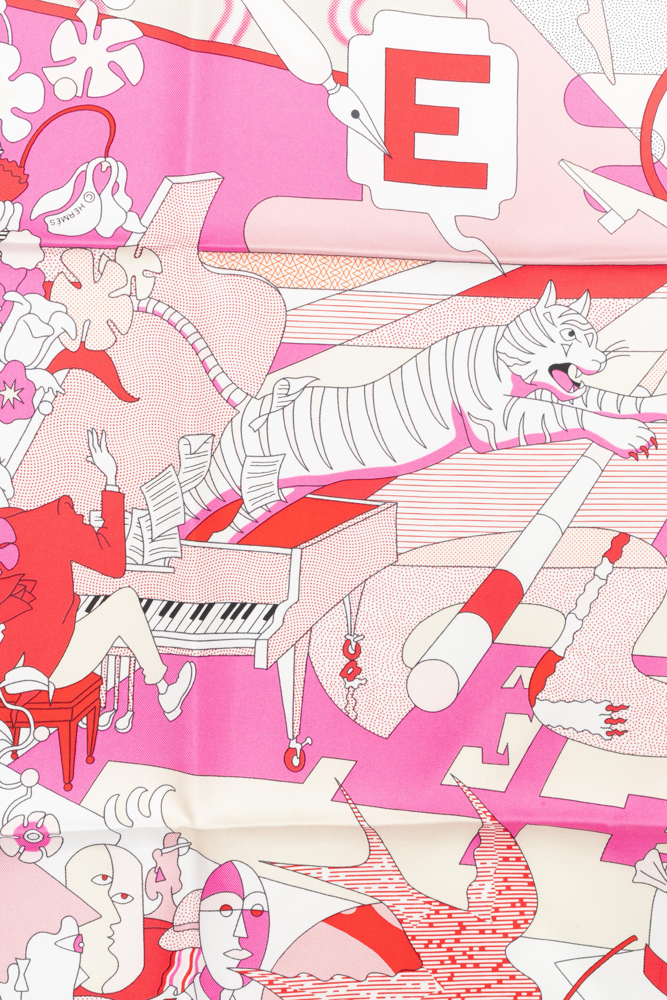 Hermès foulard / scarf 'ça décoiffe' en Excelente estado para la venta en SAINT-OUEN-SUR-SEINE, FR