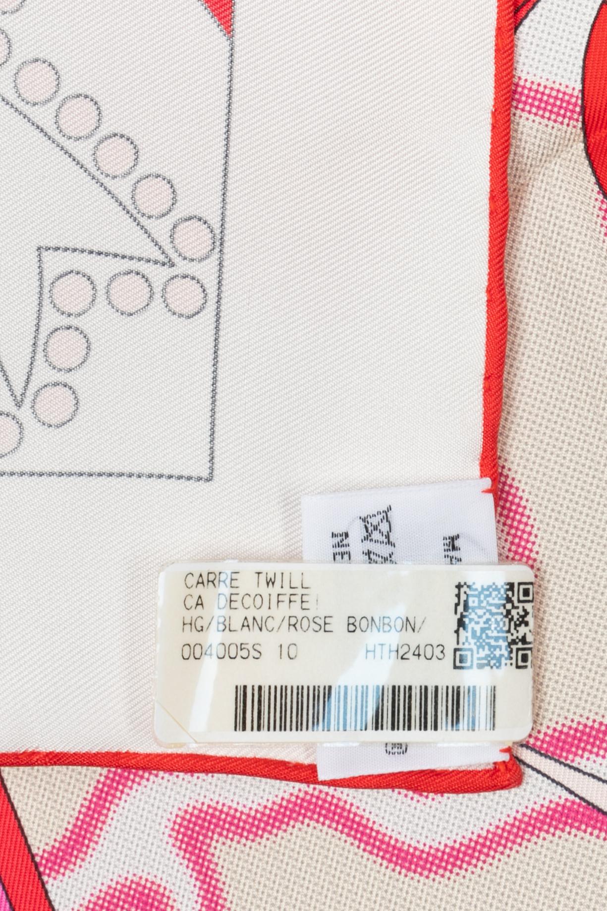 Hermès foulard / scarf 'ça décoiffe' en venta 2