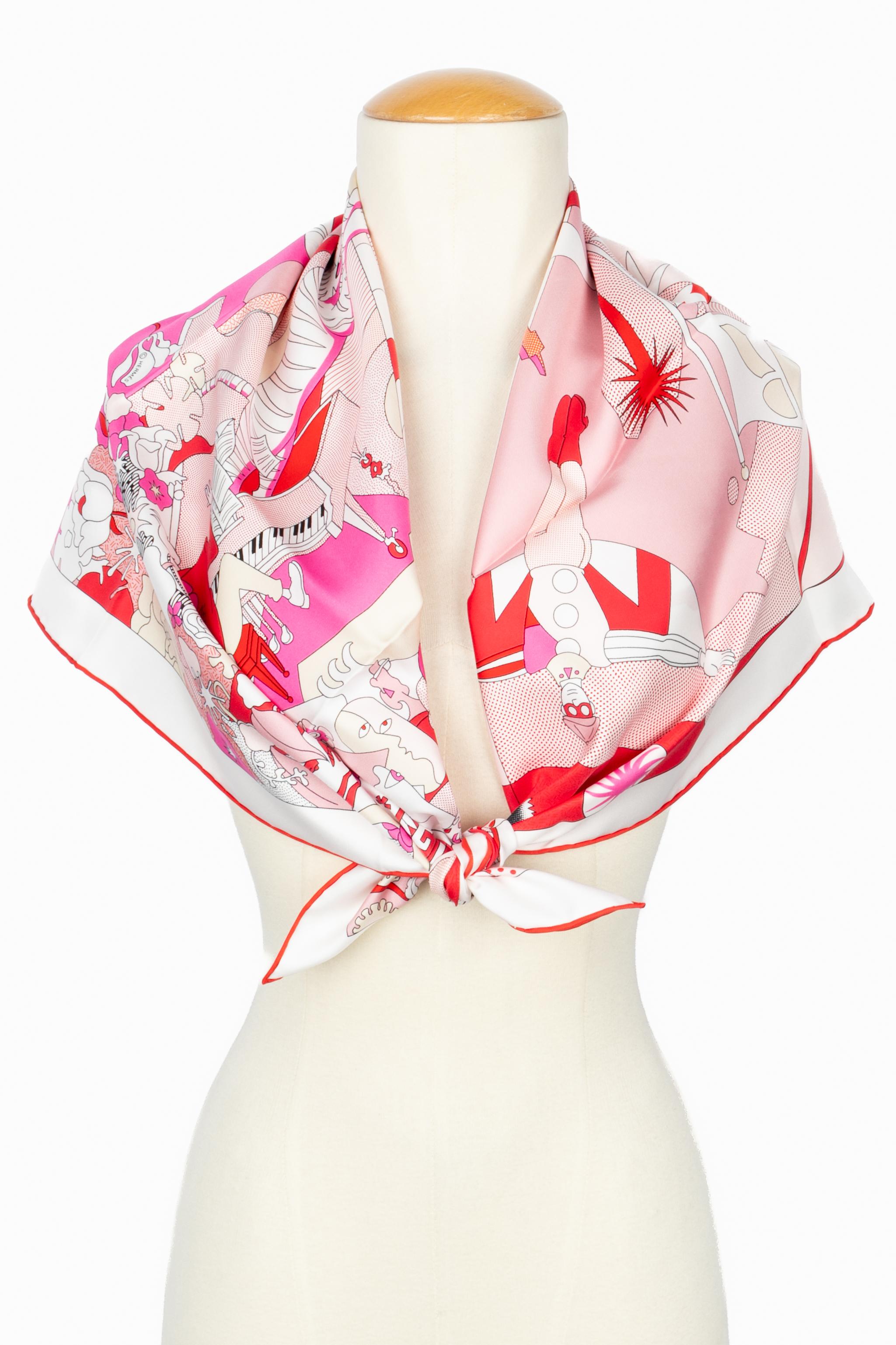 Hermès foulard / scarf 'ça décoiffe' en venta 3