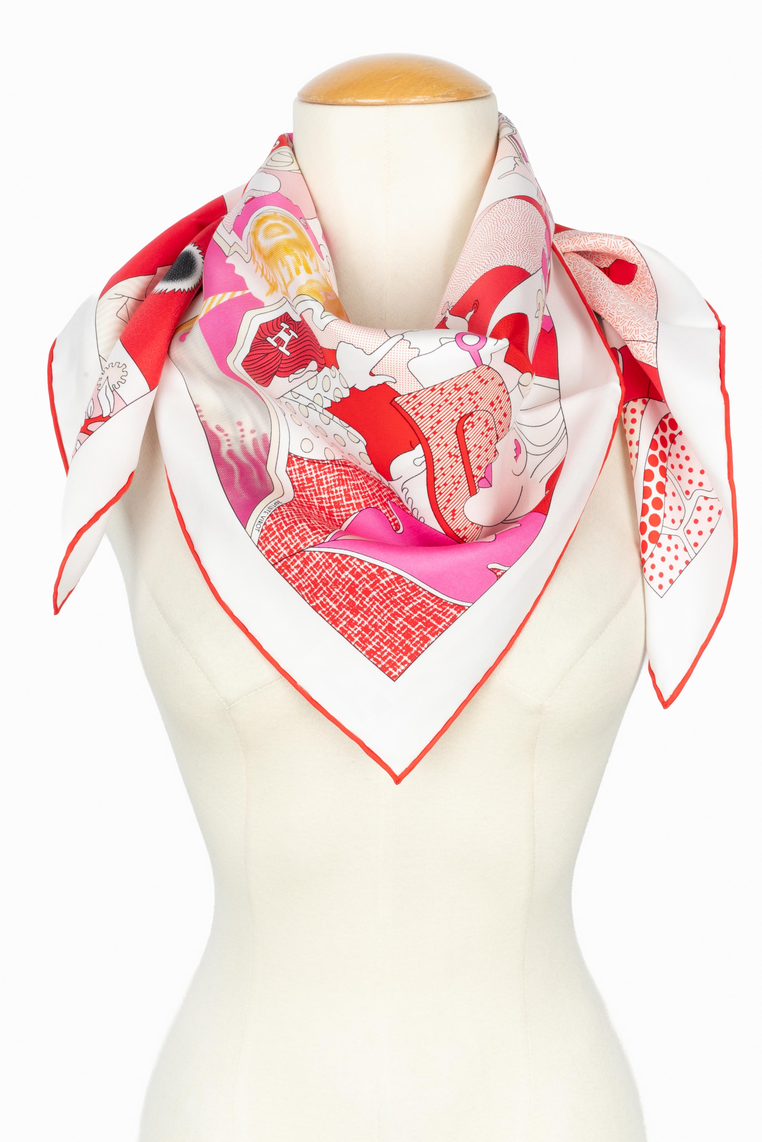 Hermès foulard / scarf 'ça décoiffe' en venta 4