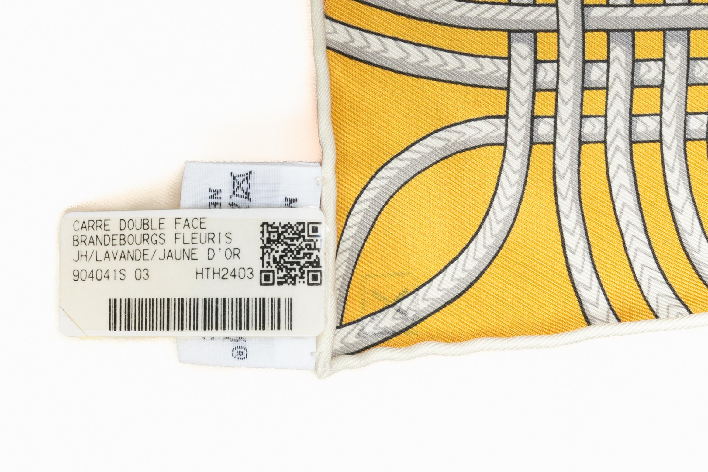 Hermès foulard / scarf 'flower brandenburgs' dual-sided en venta 7