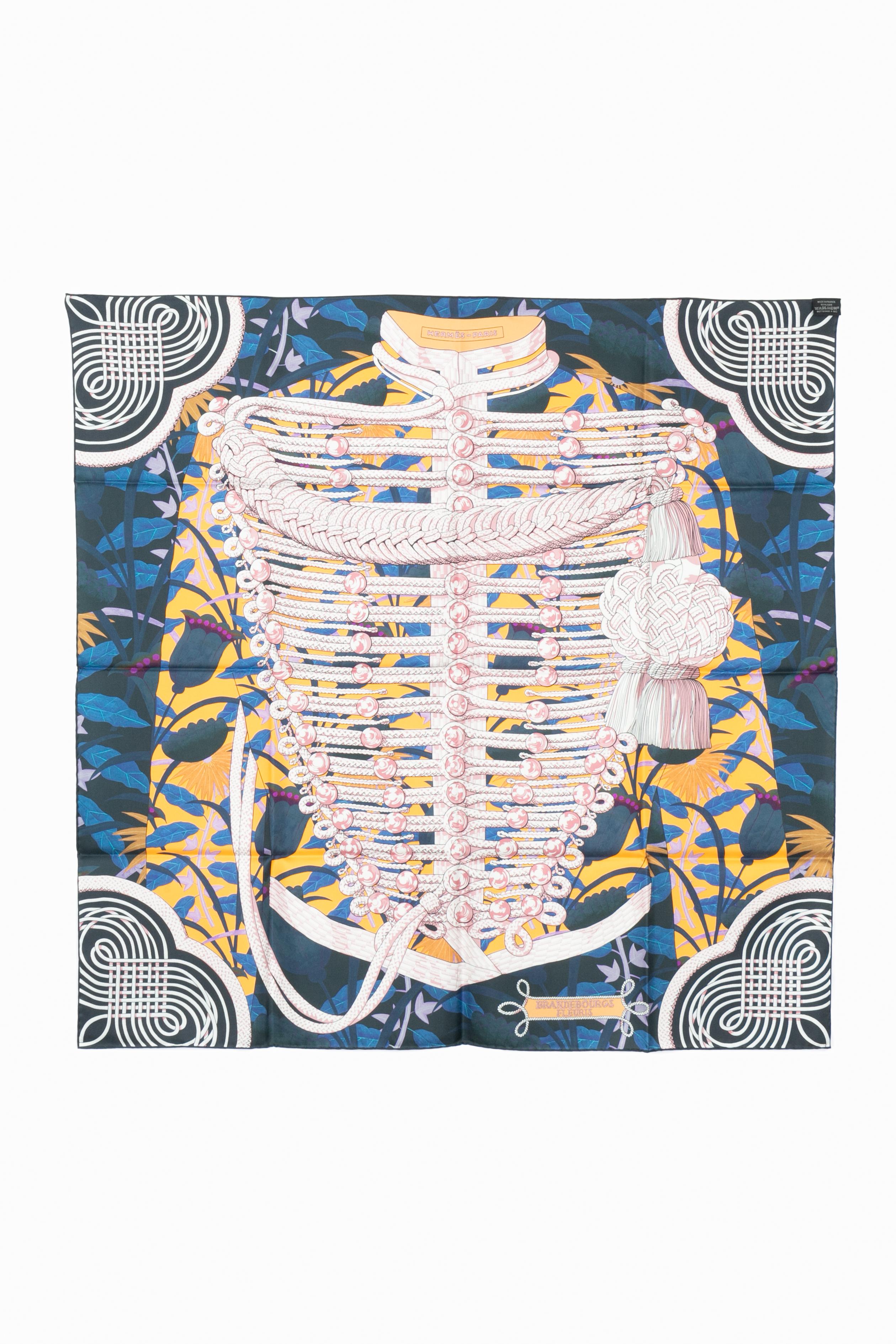 HERMÈS - (Fabricado en Francia) Foulard de sarga de seda de doble cara titulado 