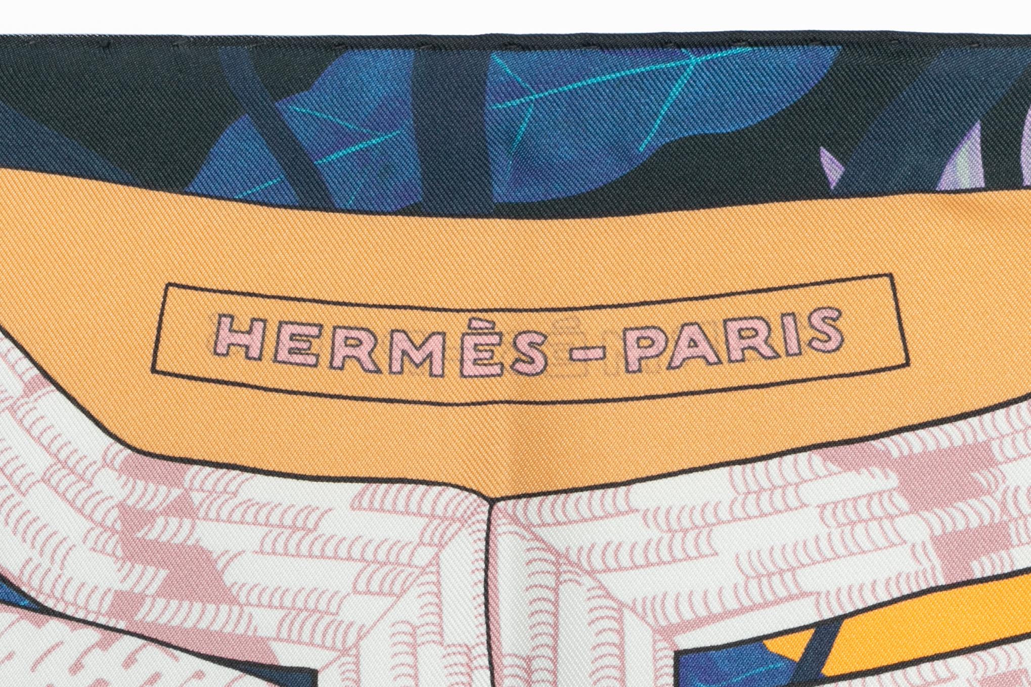Hermès foulard / scarf 'flower brandenburgs' dual-sided Beige en venta