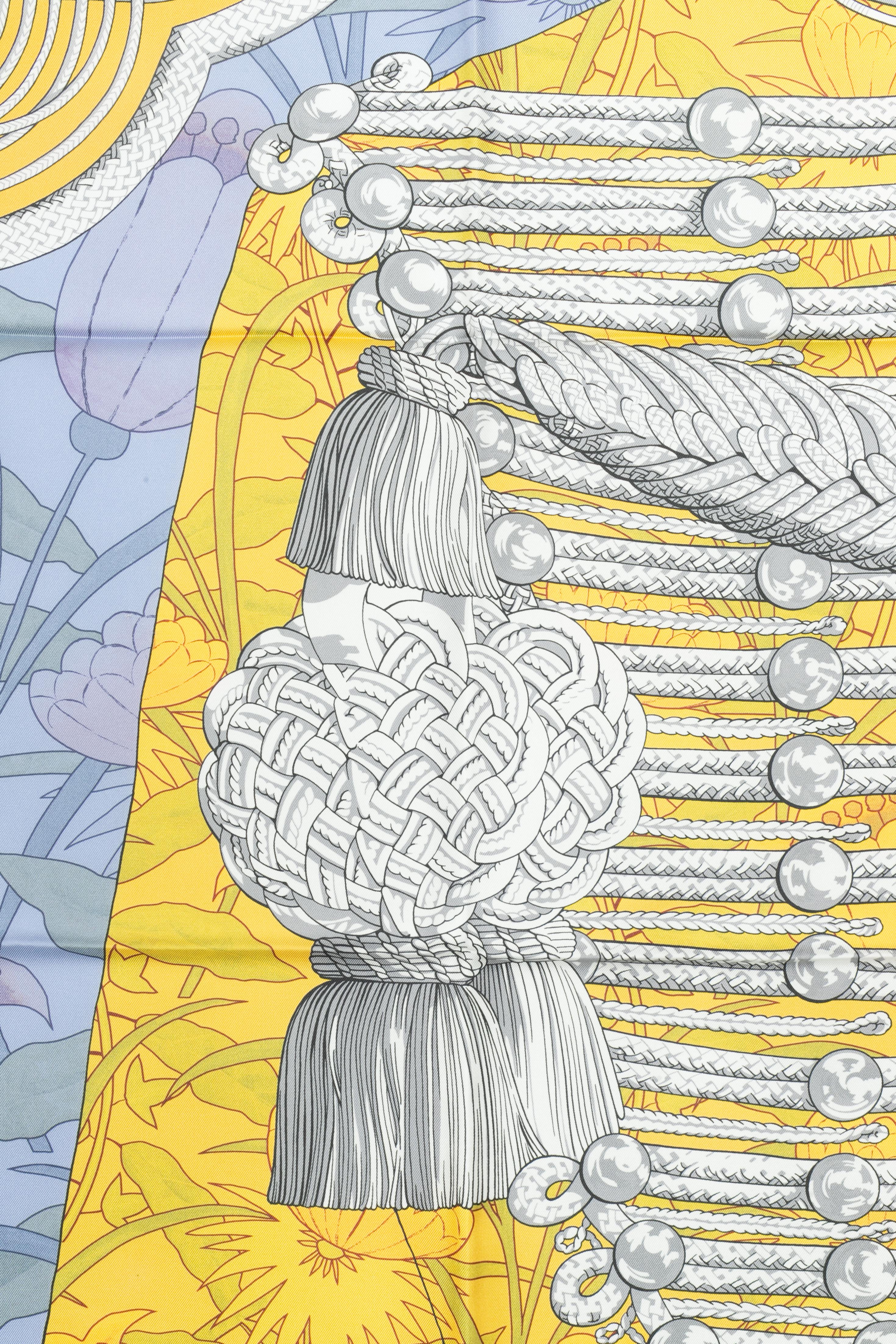 Femenino o masculino Hermès foulard / scarf 'flower brandenburgs' dual-sided en venta