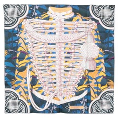 Hermès foulard / scarf 
flower brandenburgs
 dual-sided