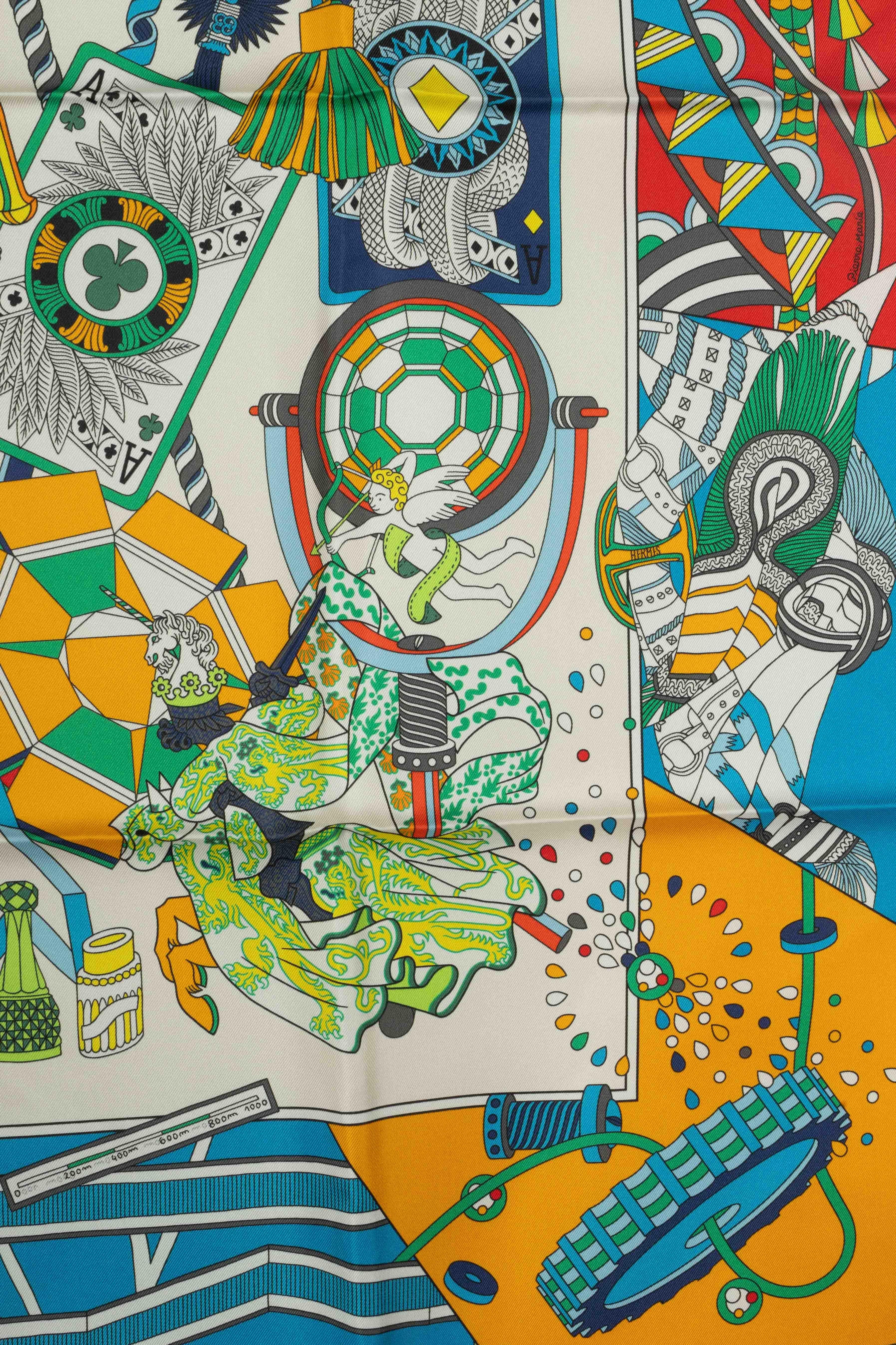 Women's or Men's Hermès foulard / scarf 'from sunshade to battles'