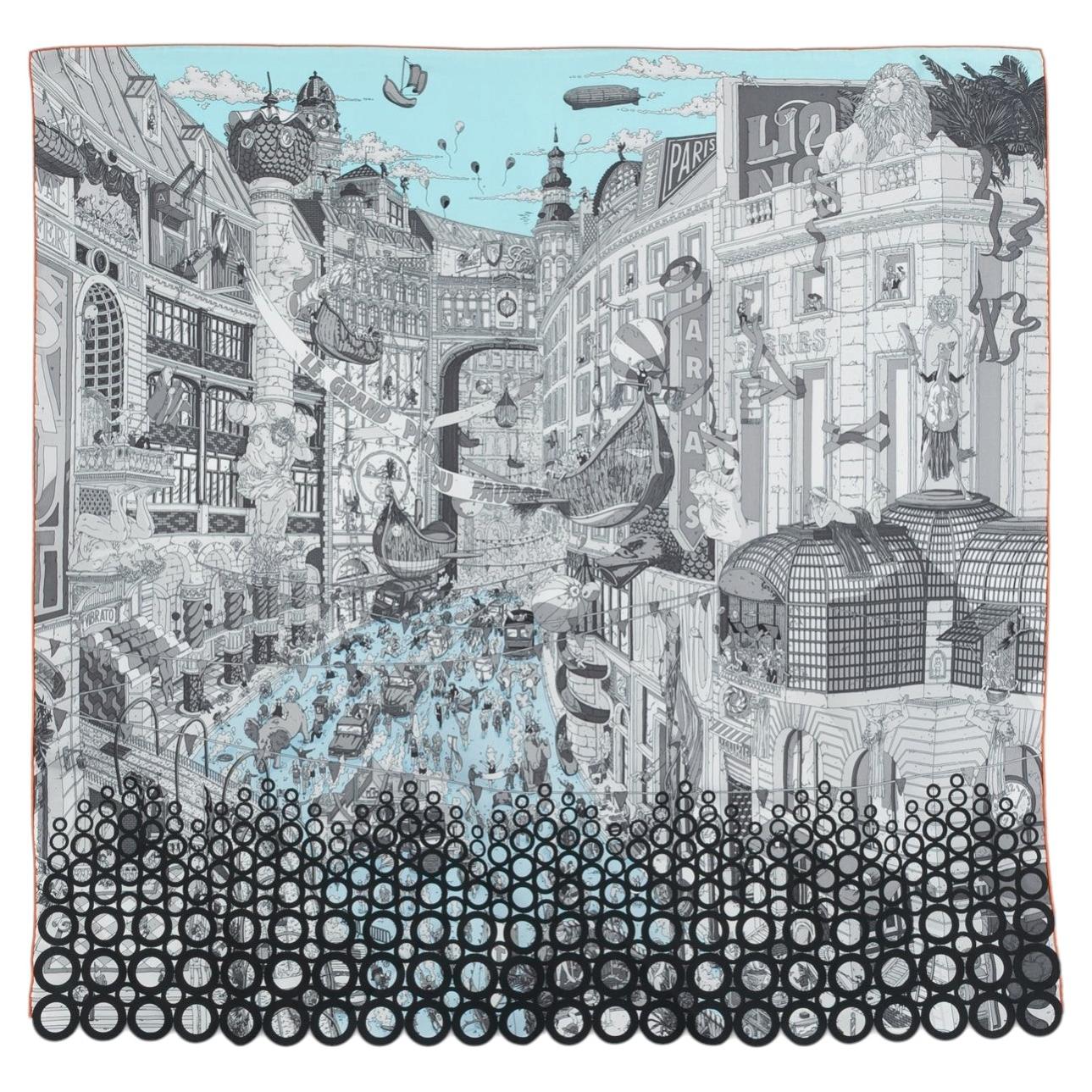 Hermes foulard/scarf 'Grand Prix du Faubourg' by Ugo Gattoni