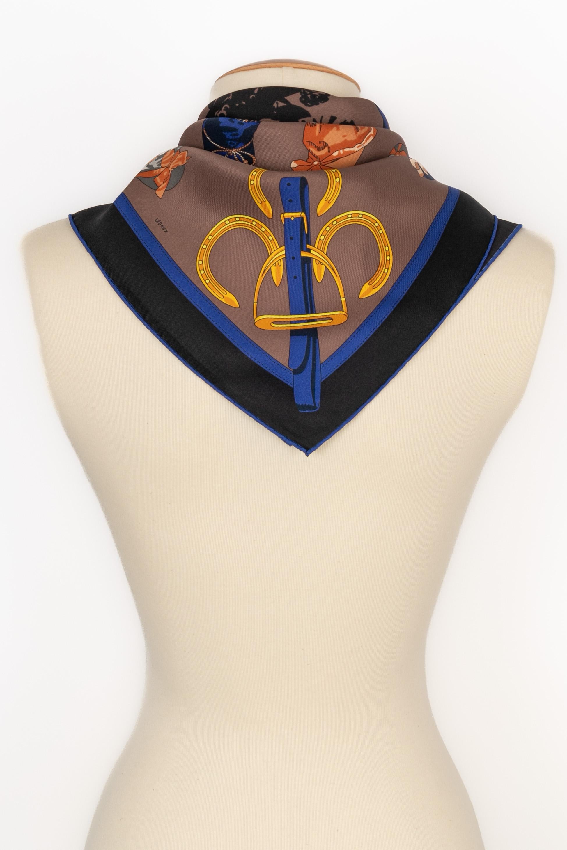 Hermès foulard / scarf 'Jockey' For Sale 1