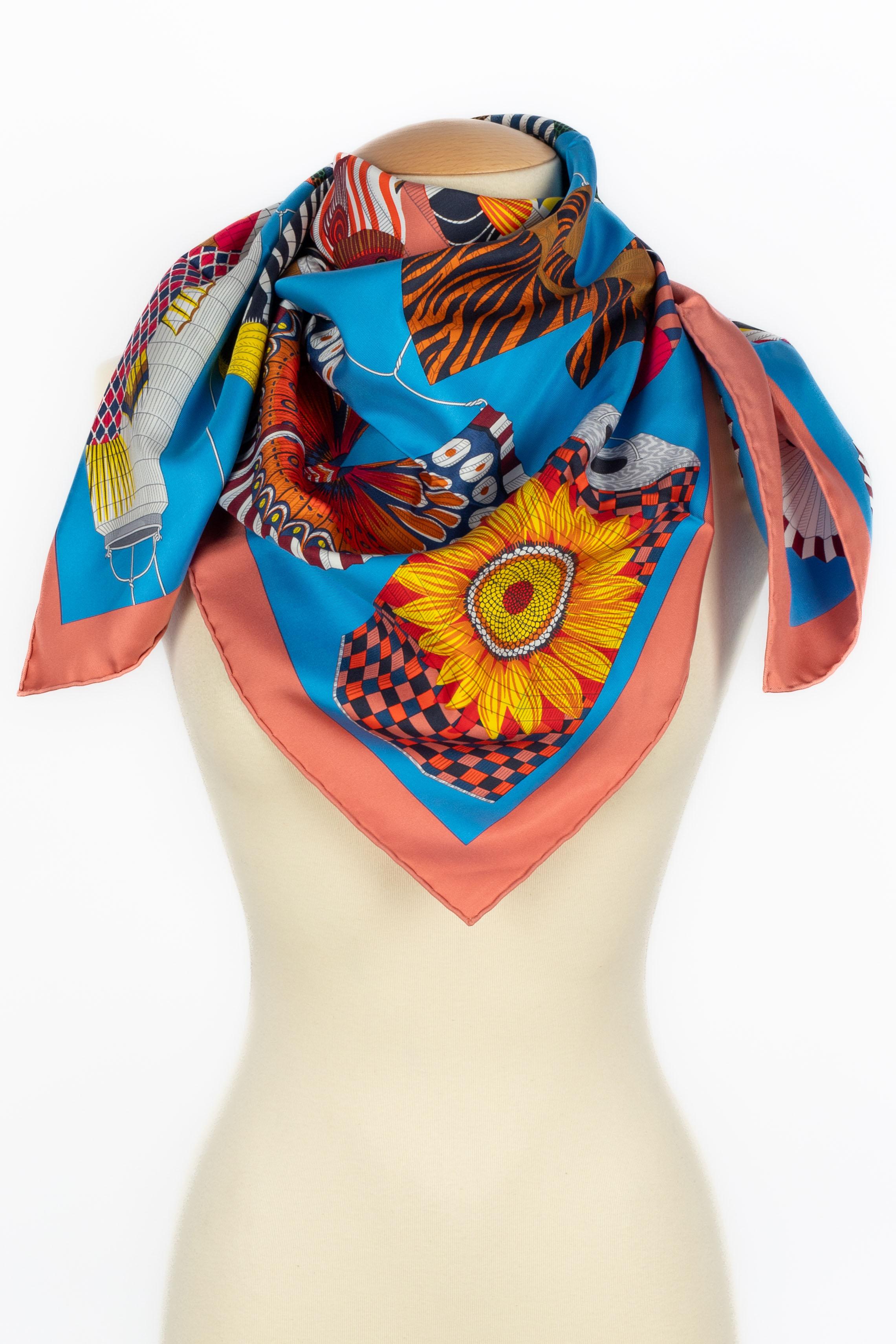 Hermès Foulard / Schal 'Laternen, Ballons und Kokarden' im Angebot 4