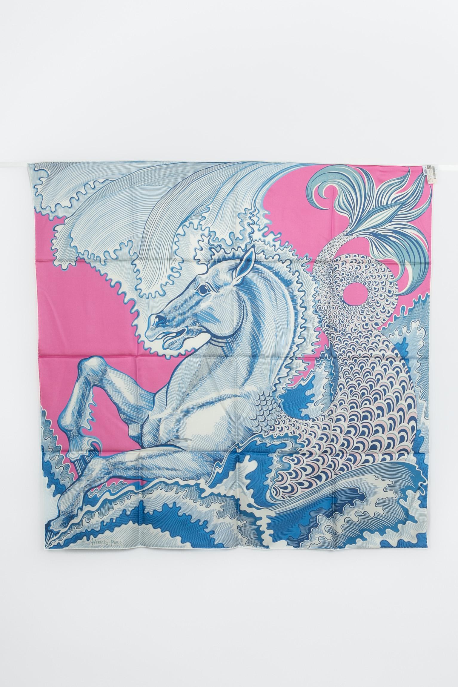 Hermès foulard / scarf 'Mermaid horse' 2