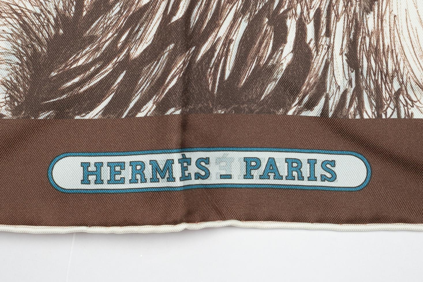 Gray Hermès foulard / scarf 'Royal tiger'
