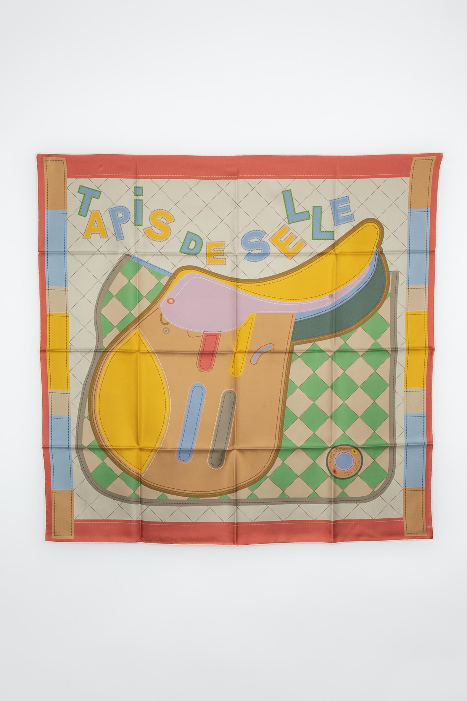 Hermès - (Made in France) Foulard in twill di seta su due lati cucito a mano con il tema 