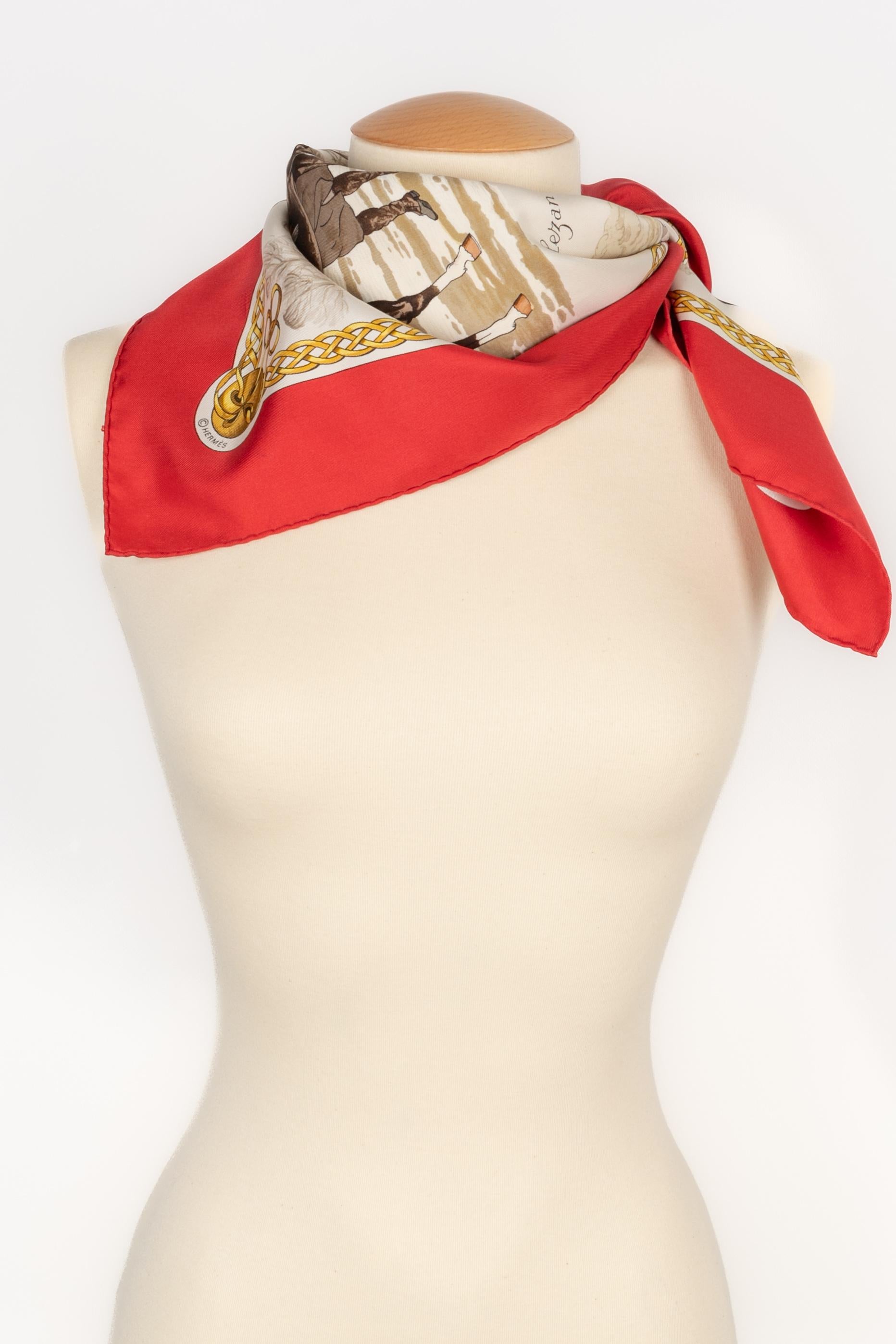 HERMÈS - (Made in France) Silk twill foulard with the 'Les Robes' ('The dresses') theme designed by Philippe Ledoux.

Condition:
Very good condition

Dimensions:
90 cm x 90 cm

SKU:FFH21