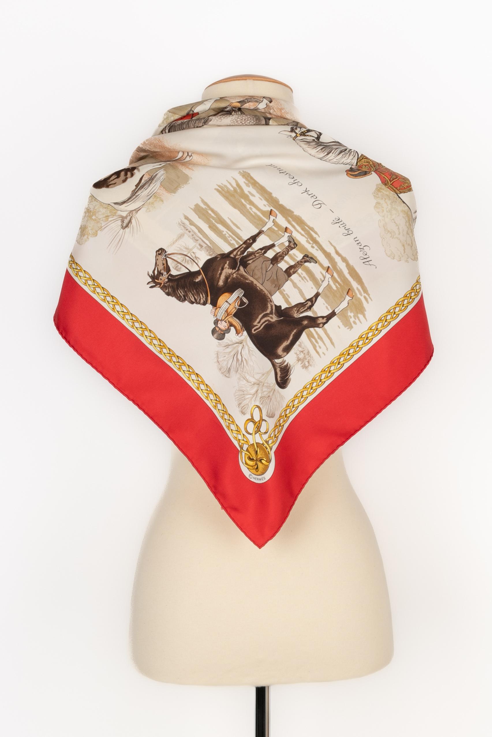 Hermès foulard / scarf 'The dresses' In Good Condition For Sale In SAINT-OUEN-SUR-SEINE, FR
