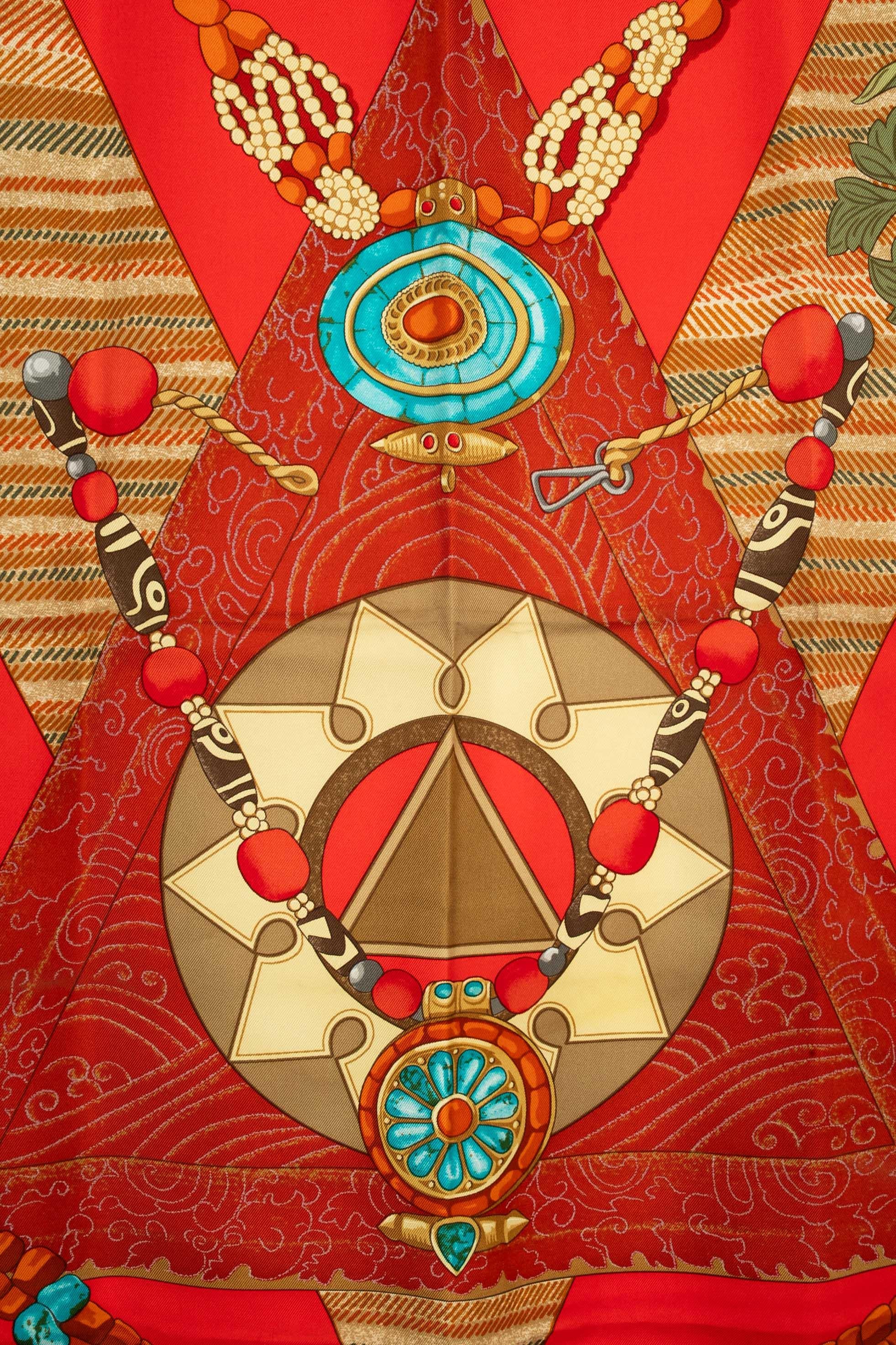 Women's Hermès foulard / scarf 'Tibet' For Sale