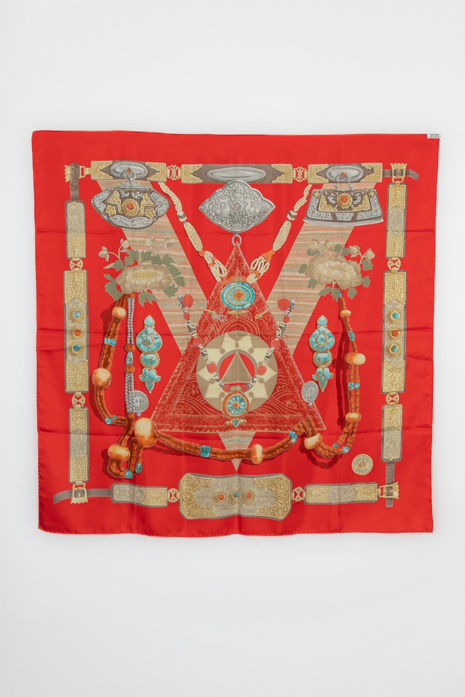 Hermès foulard / scarf 'Tibet' For Sale 1