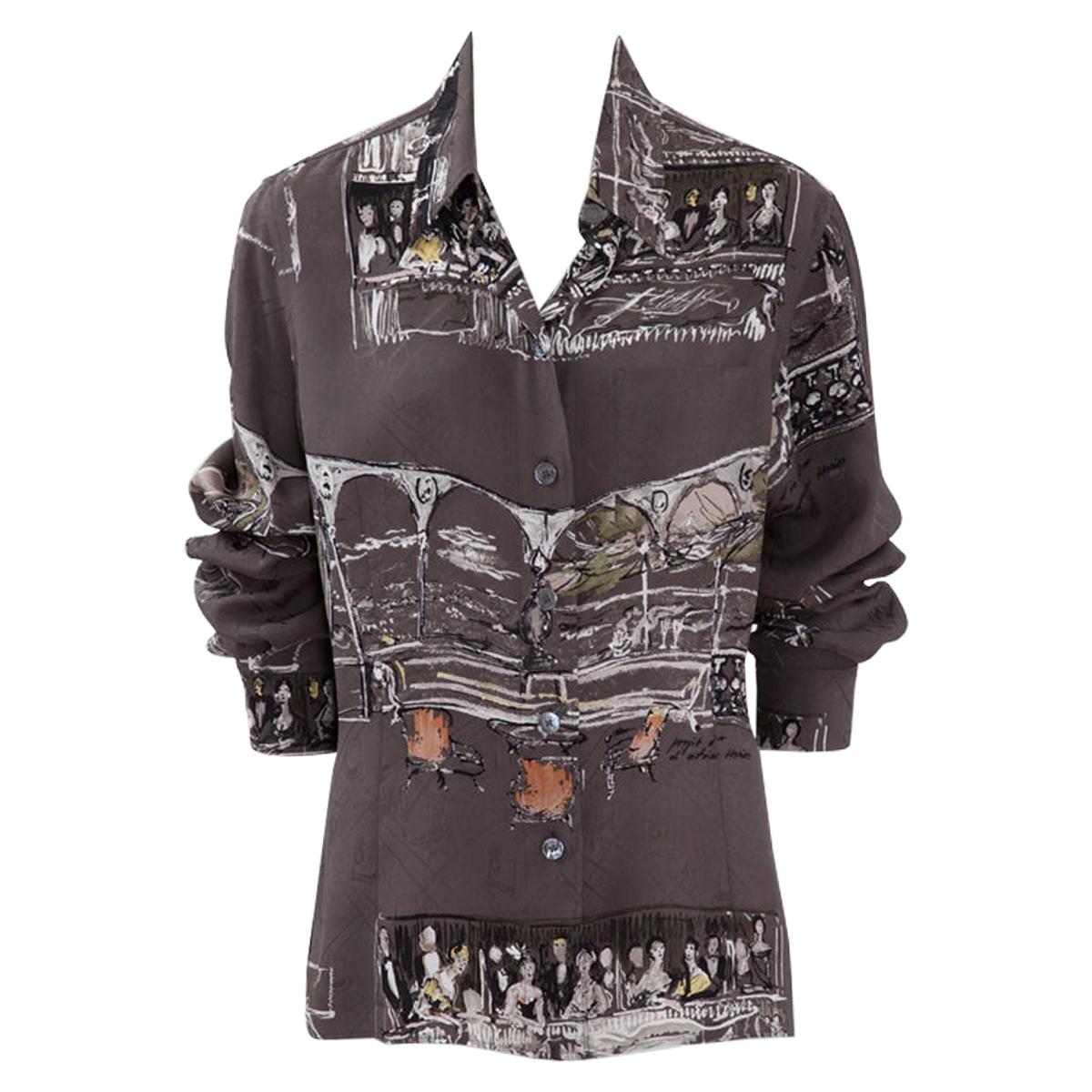 Hermes Silk Jacquard Shirt Blouse, Fall-Winter 2006-2007