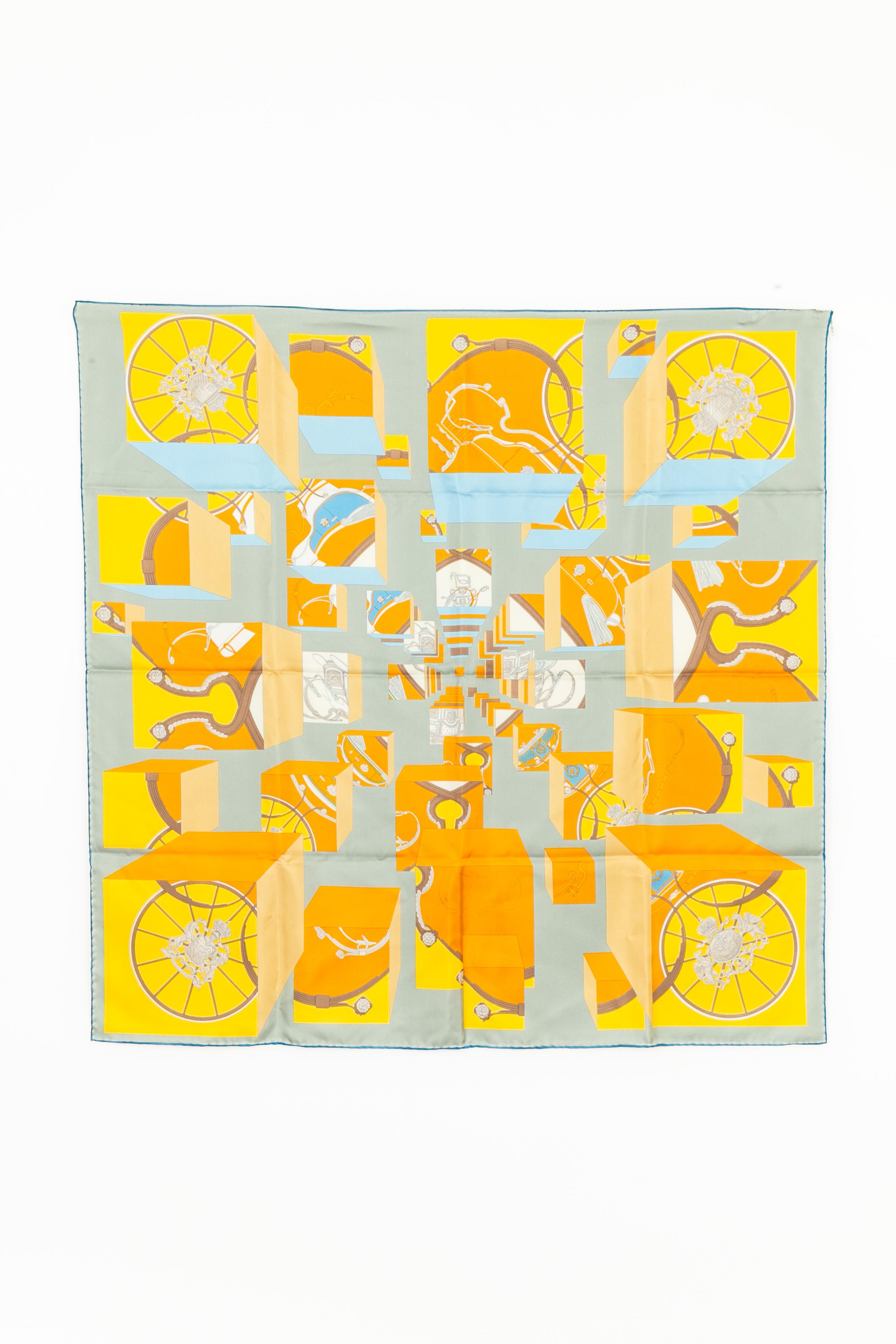 HERMÈS -(Fabricado en Francia) Foulard de seda titulado 