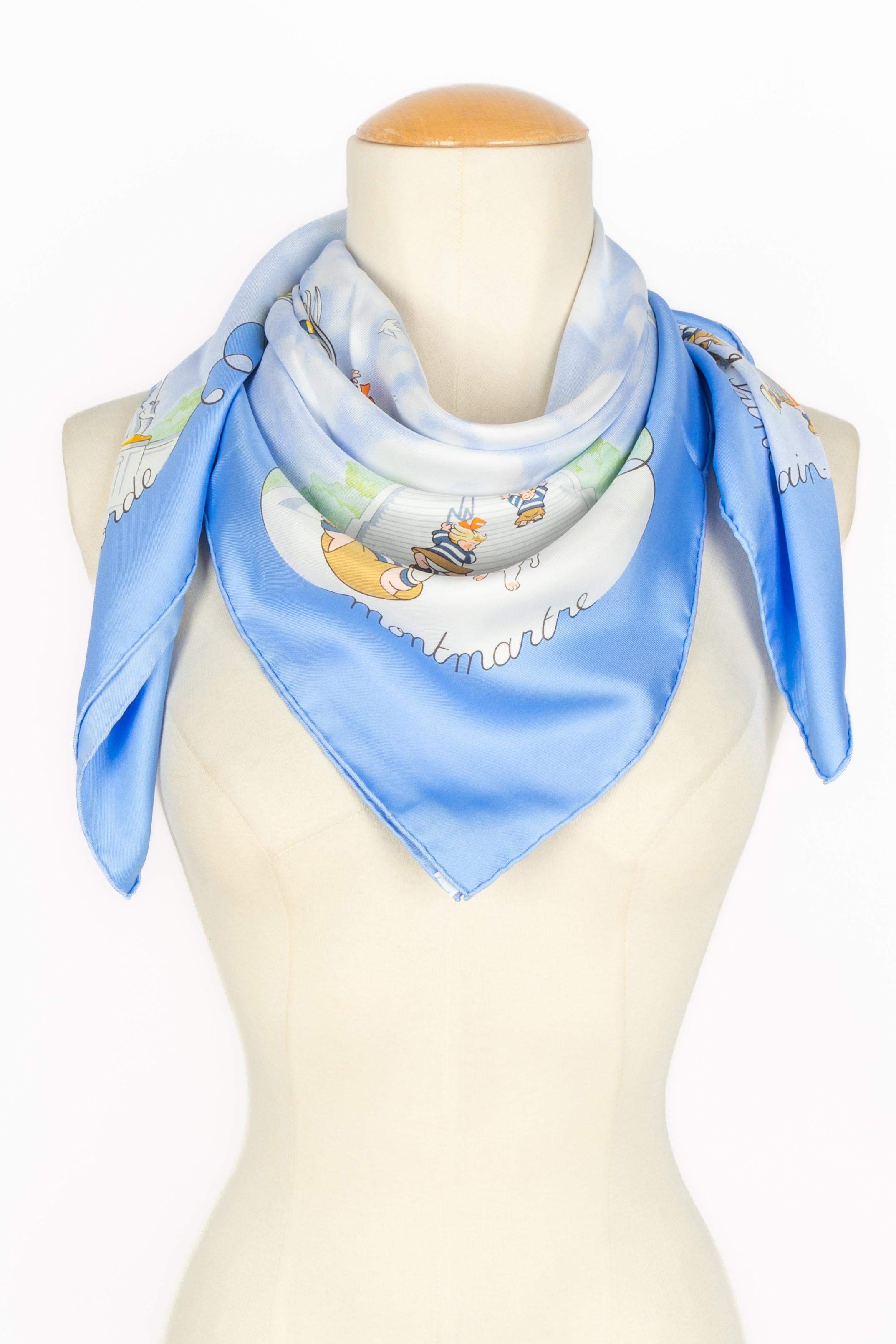 Foulard Hermès 'The Triplets' (Les Triplettes) en vente 5