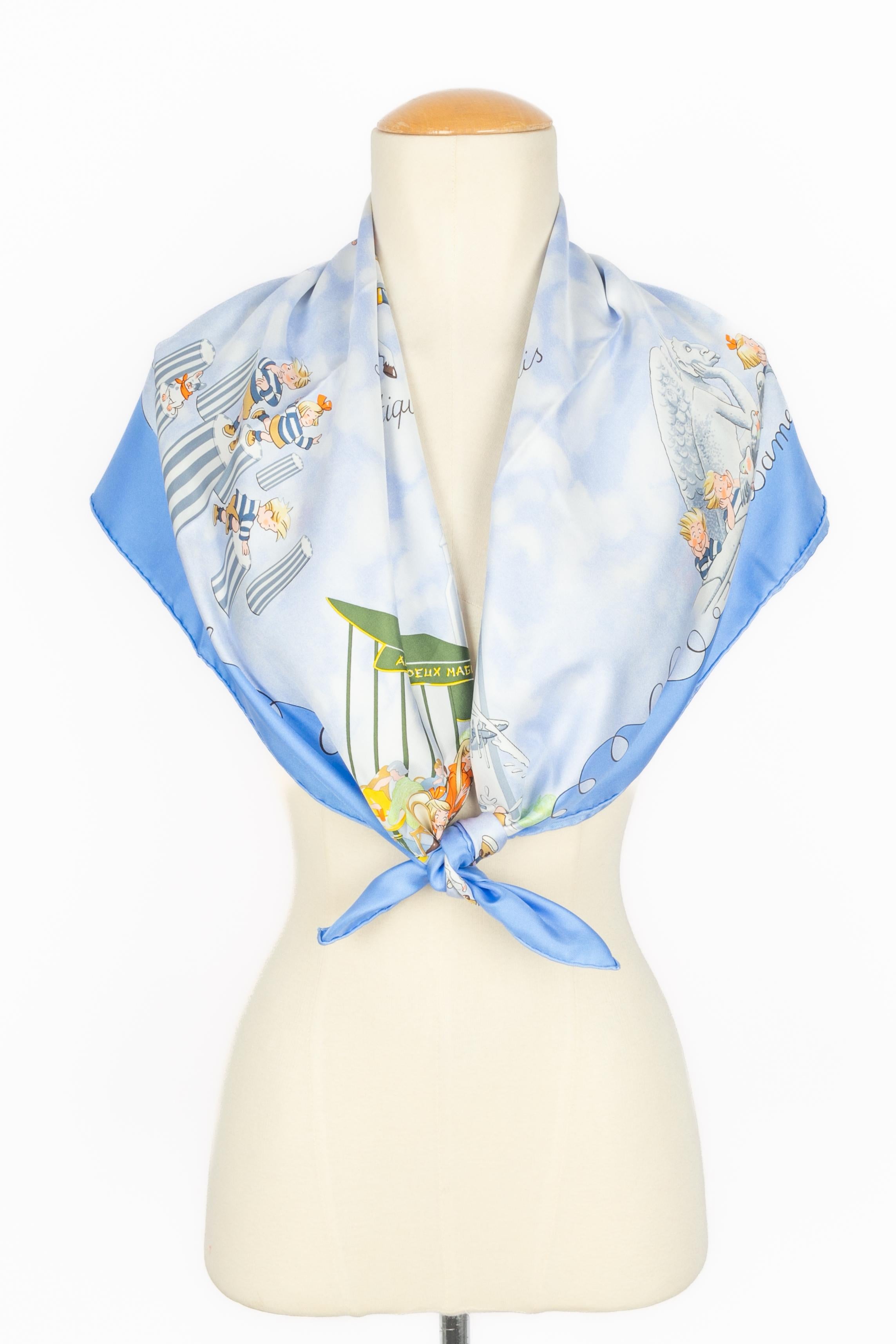 Foulard Hermès 'The Triplets' (Les Triplettes) en vente 3