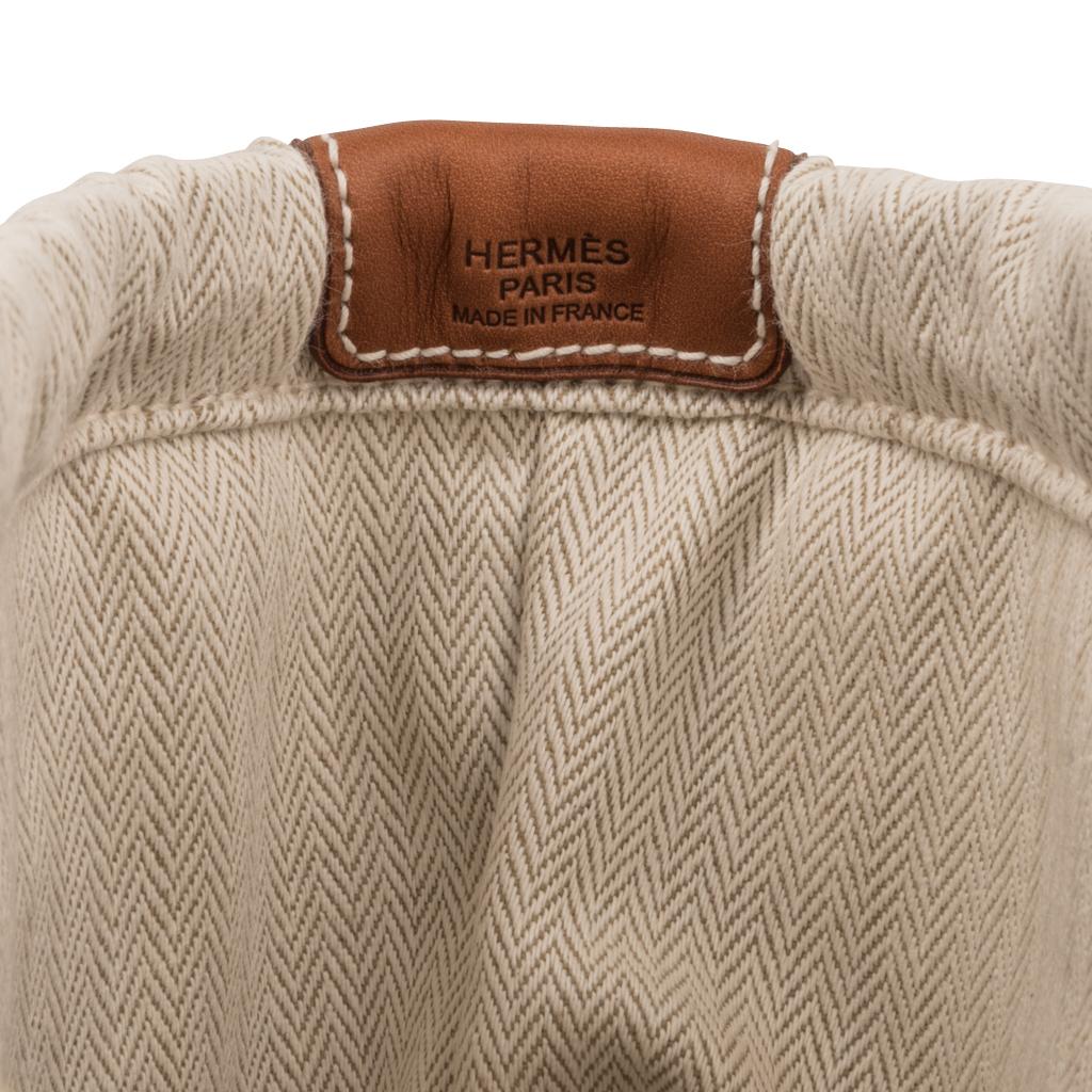 Hermès Fourbi 20 Handtasche Beutel aus Segeltuch Barenia Leder Palladium Hardware im Angebot 4
