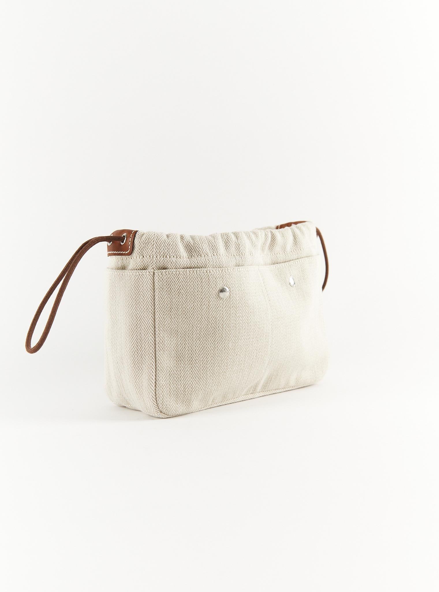 hermes canvas pouch