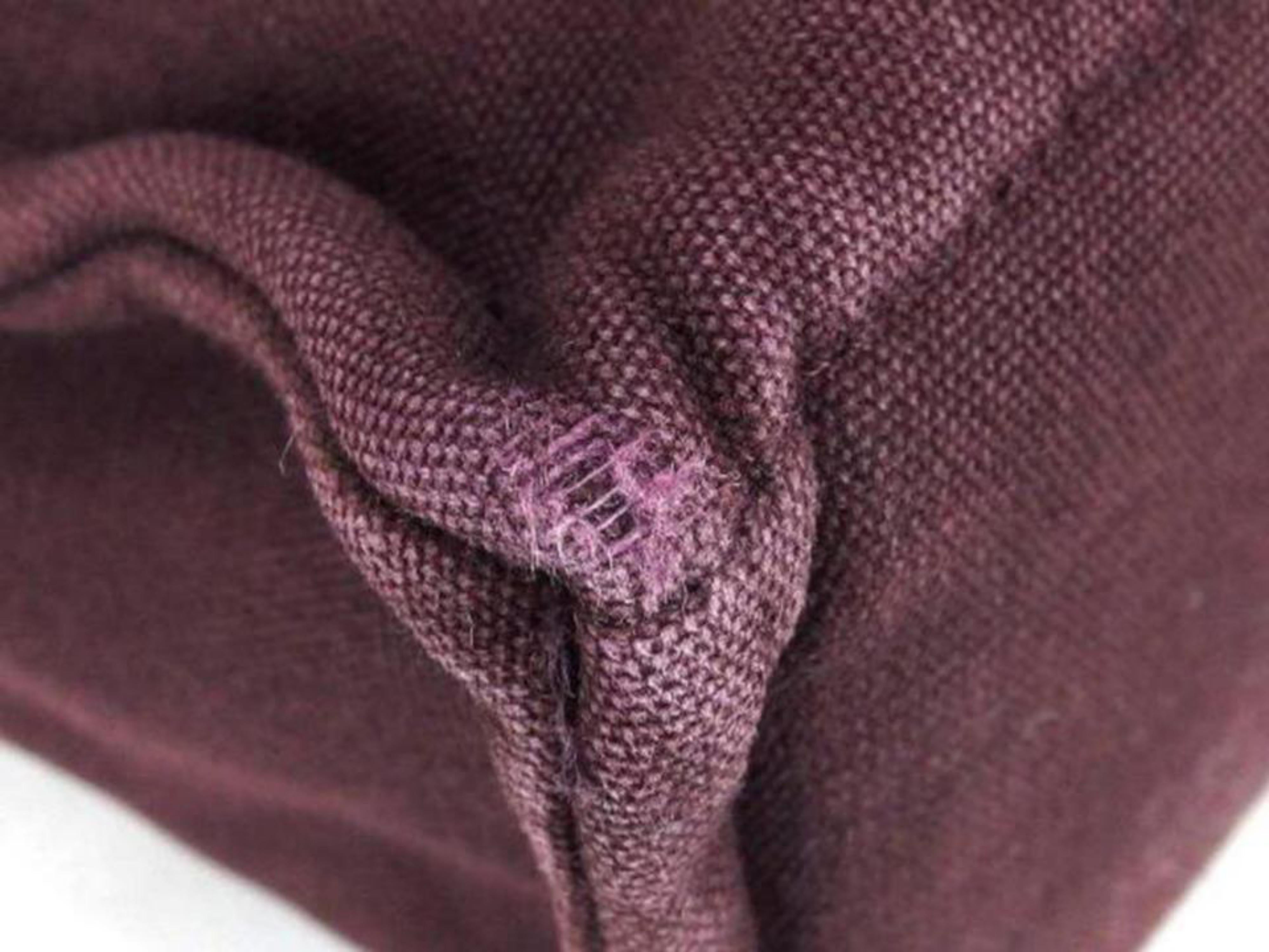 Hermès Fourre Tout 225288 Purple X Red Canvas Tote For Sale 6